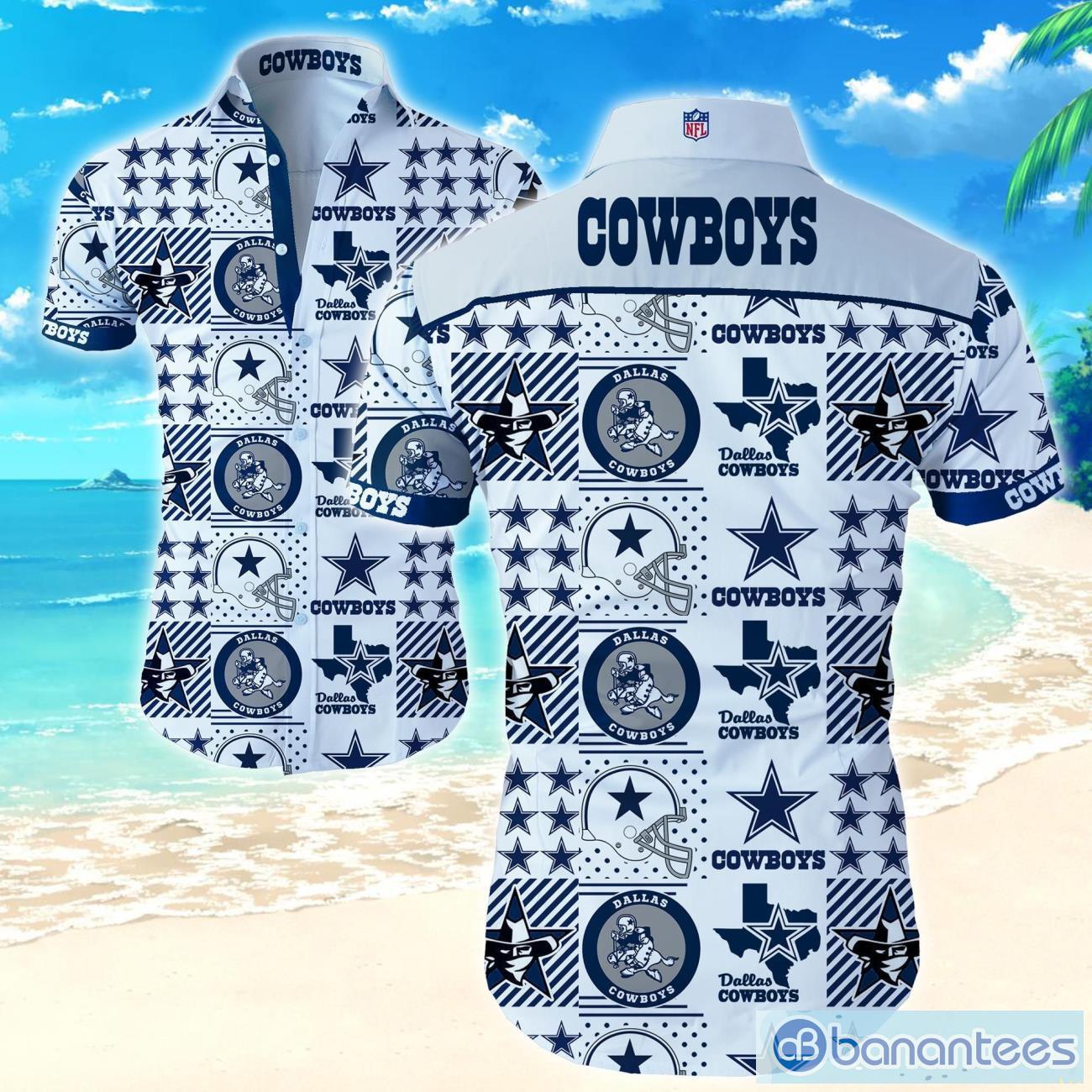 NFL Dallas Cowboys Tropical Flower All Over Print Hawaiian Shirt