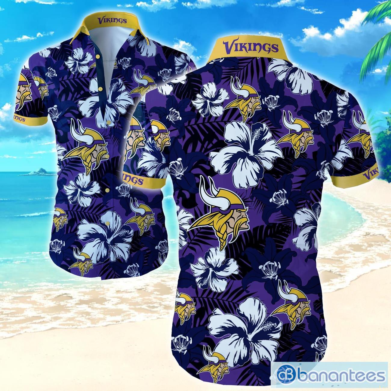 Tropical Leafs NFL Minnesota Vikings Button Up Hawaiian Shirt - The best  gifts are made with Love