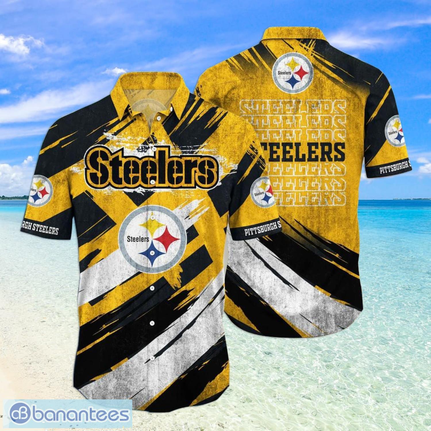 Custom Pittsburgh Steelers NFL Shark And Flamingo Aloha Hawaiian