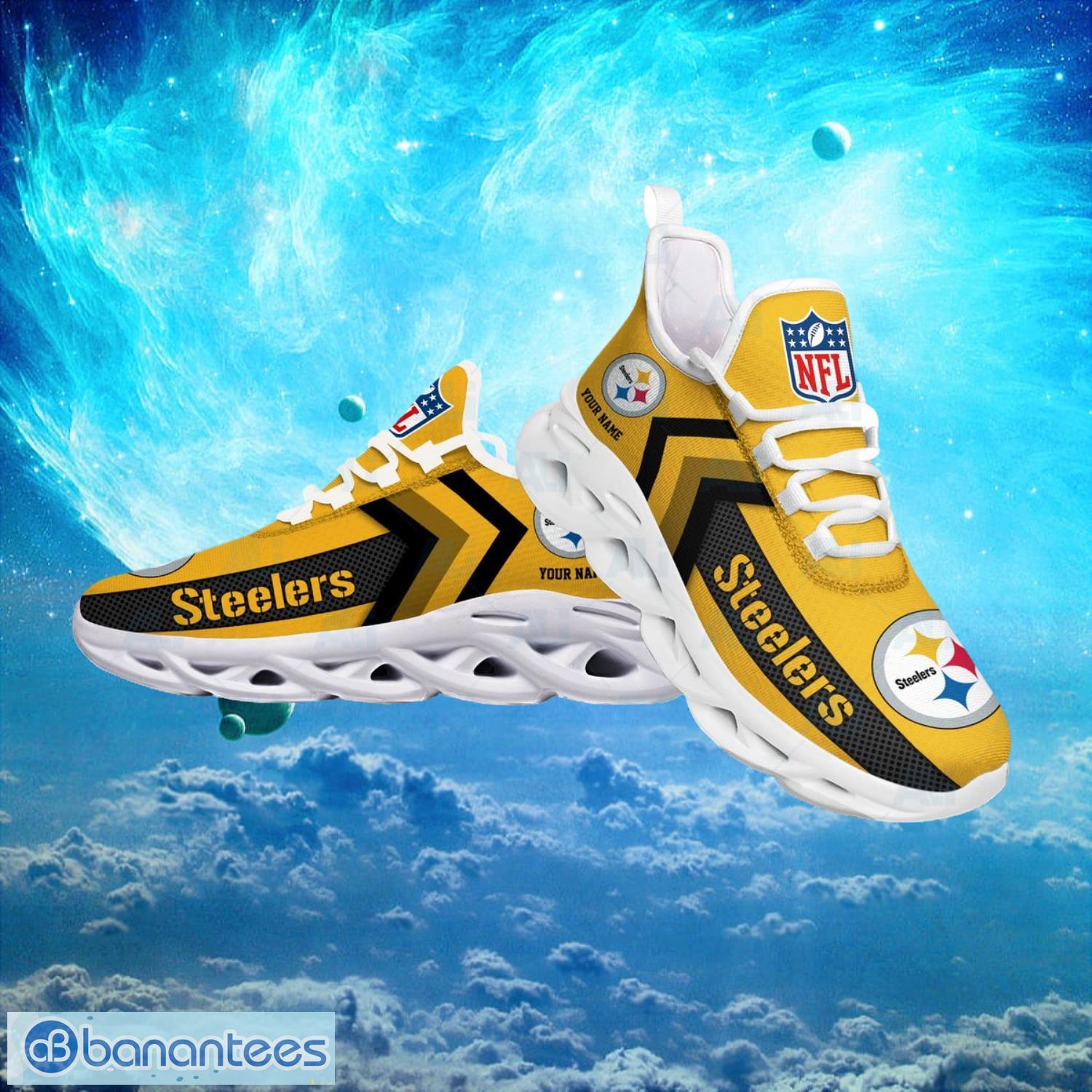 Pittsburgh Steelers NFL Logo Fans Custom Name Max Soul Shoes Product Photo 2