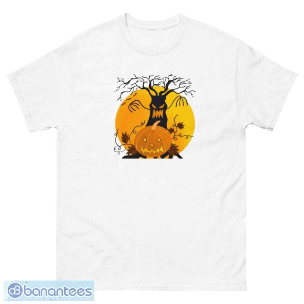 Pumpkin And Ghost Tree Scary Halloween T-Shirt - Unisex Classic T-Shirt