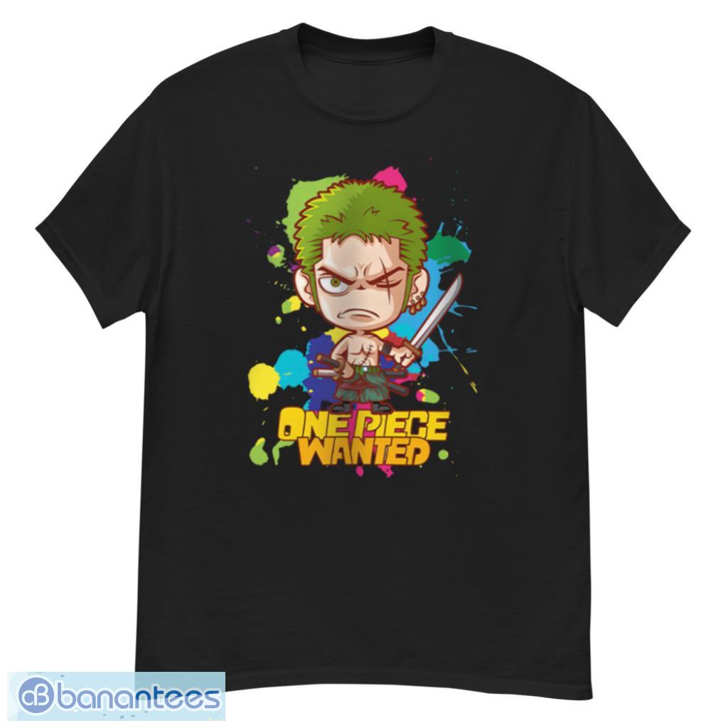 Roronoa Zoro Pirate Hunter Custom Anime One Piece Chibi T-Shirt Product Photo 1