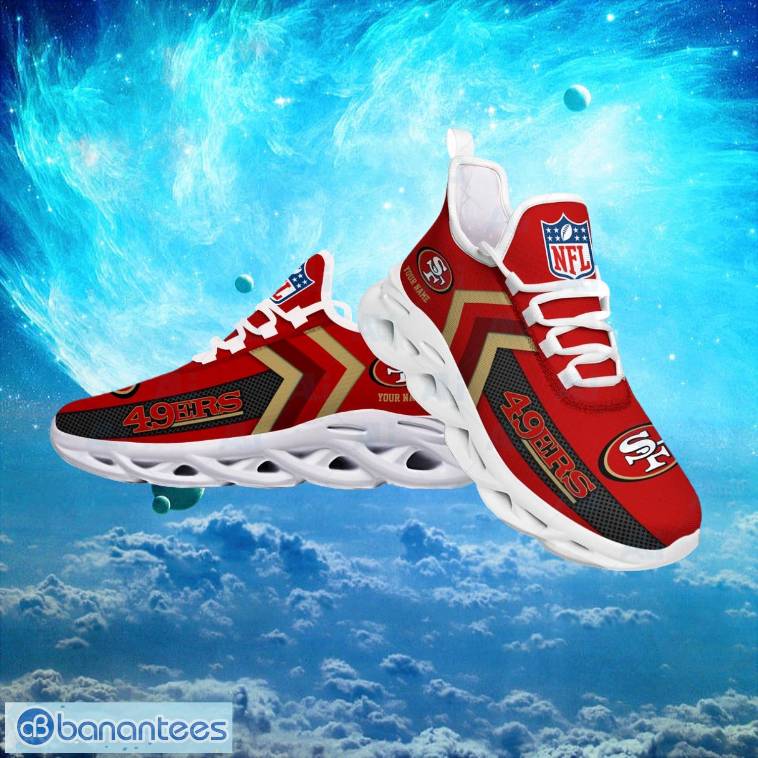 San Francisco 49ers NFL Logo Fans Custom Name Max Soul Shoes Product Photo 2