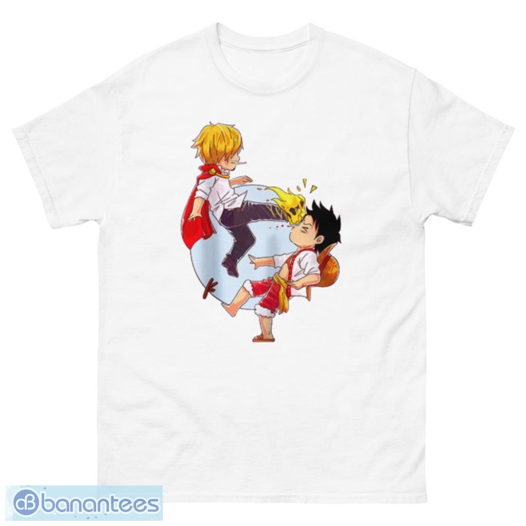 Sanji x Luffy Custom Anime One Piece Chibi T-Shirt Product Photo 2