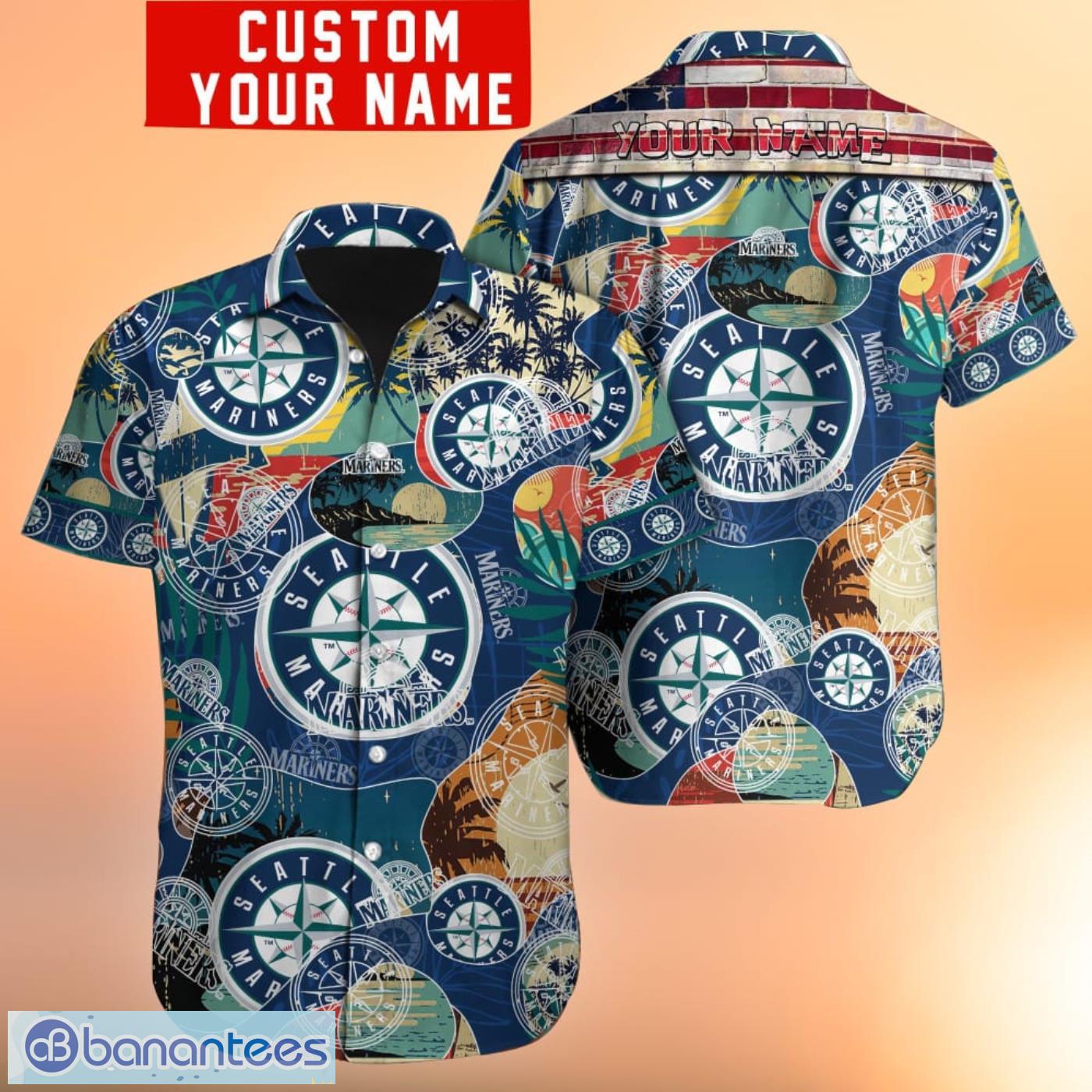 Seattle Mariners MLB Custom Name All Over Print Hawaiian Shirt Best Gift  For Summer - Banantees