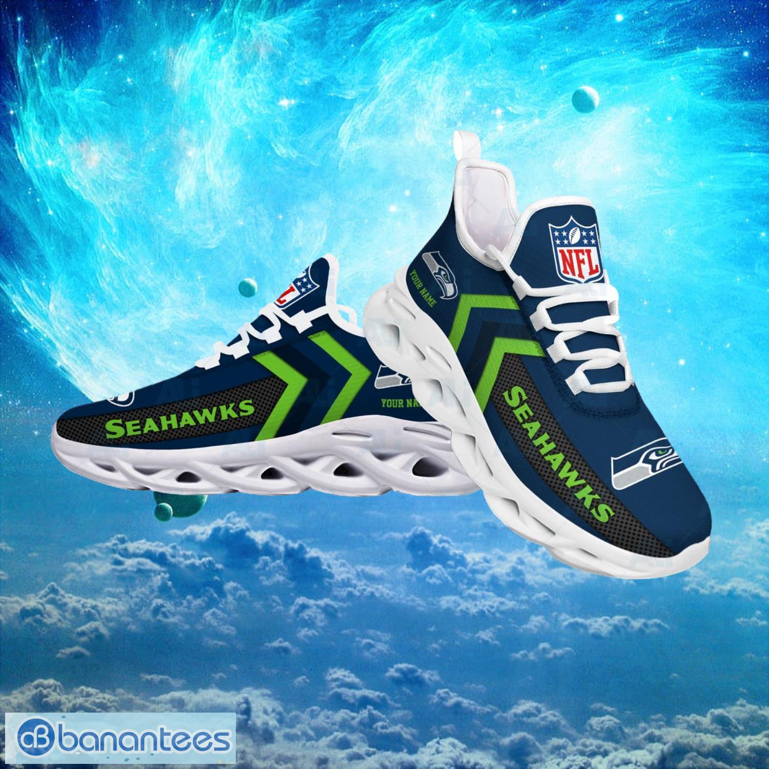Seattle Seahawks NFL Logo Fans Custom Name Max Soul Shoes Product Photo 2