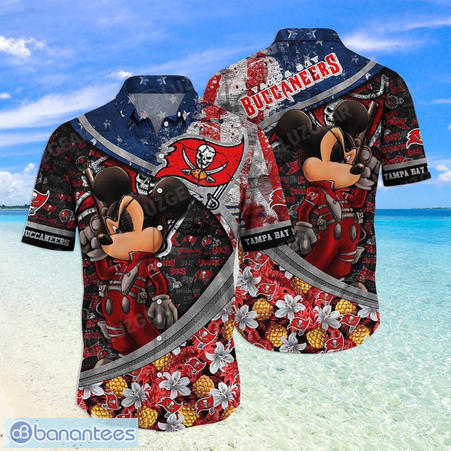 Tampa Bay Buccaneers NFL And Mickey Custom Name Hawaiian Shirt