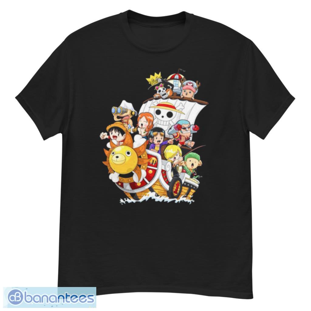 Thousand Sunny Straw Hat Pirates Custom Anime One Piece Chibi T-Shirt Product Photo 1