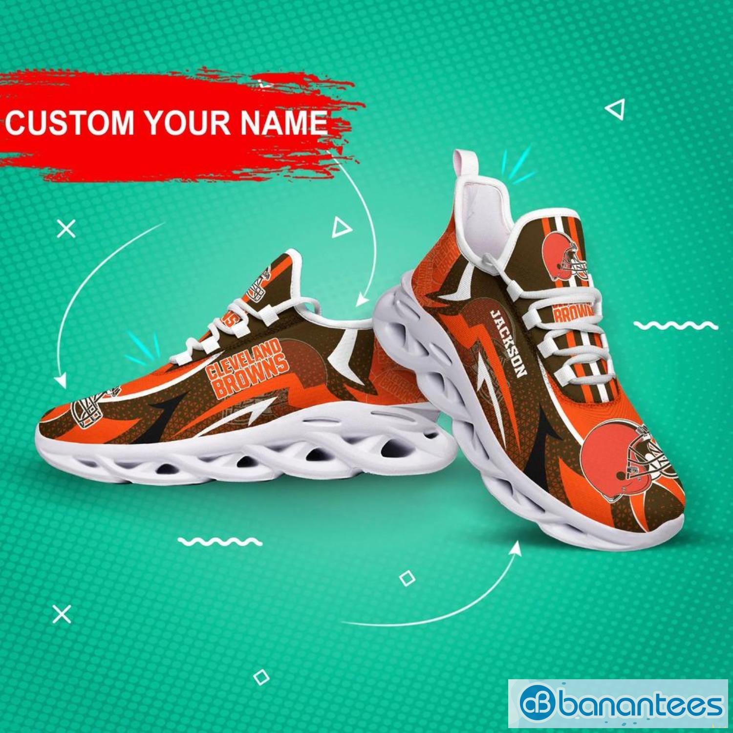 NFL Cleveland Browns Sport Sneakers Custom Name Max Soul Shoes