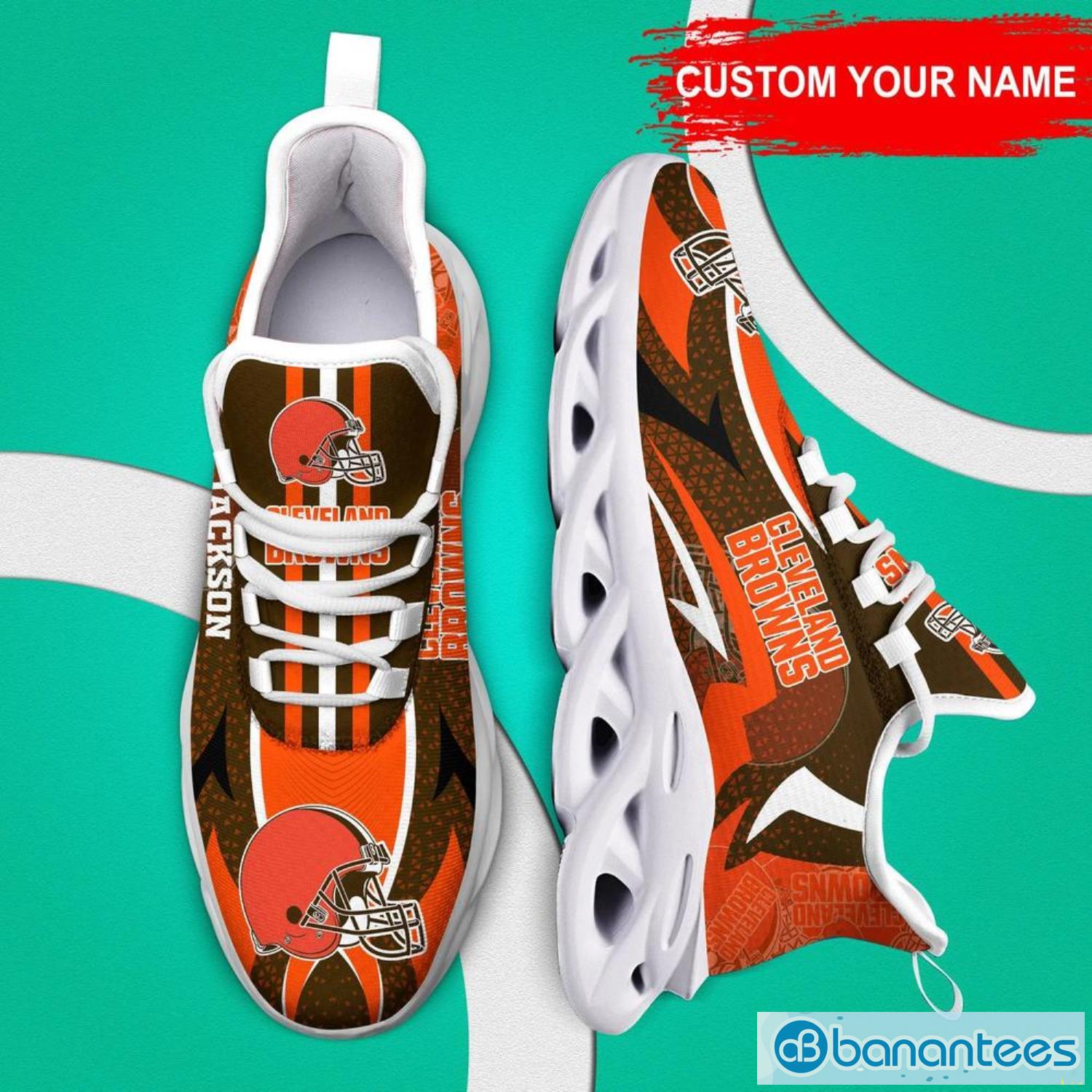 NFL Cleveland Browns Brown Orange Max Soul Sneakers Sport Shoes