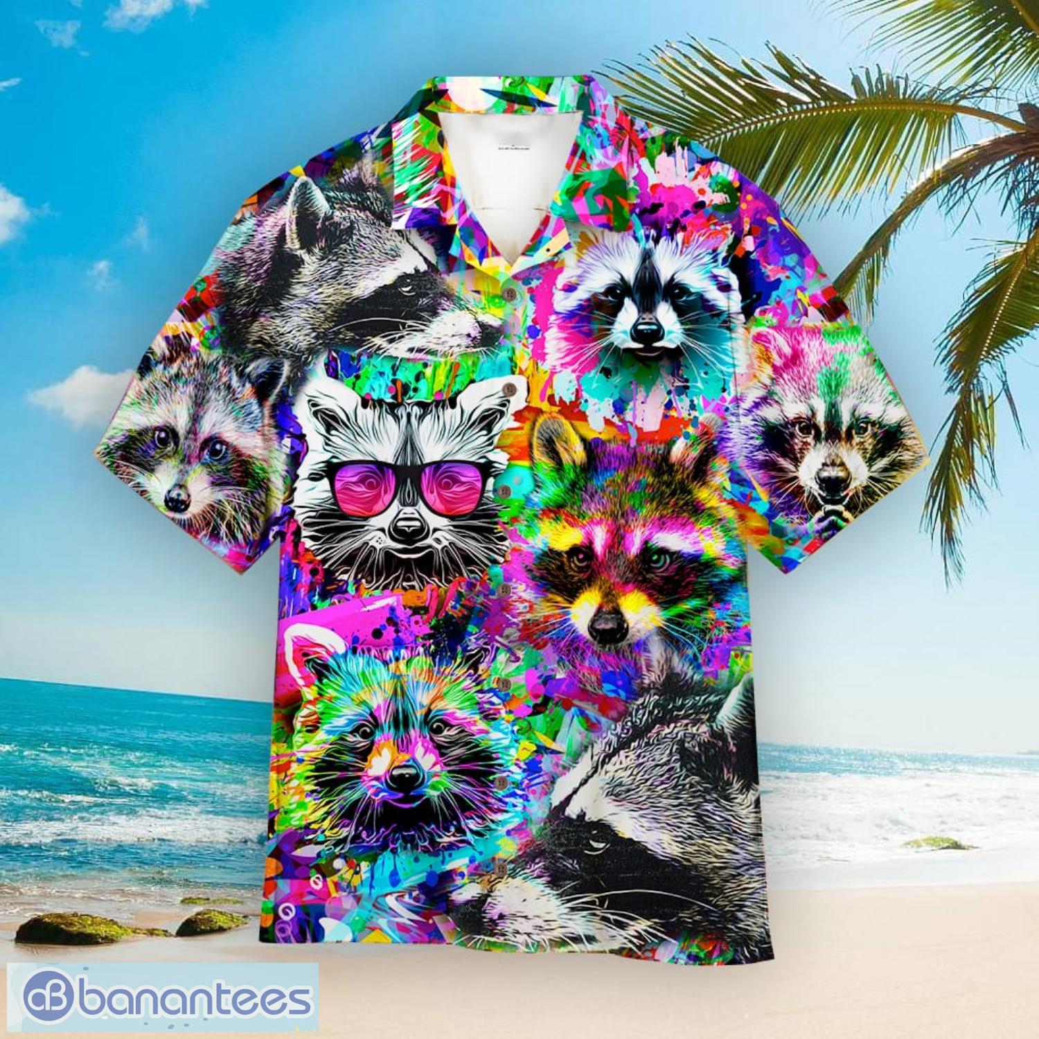 Colorful Raccoon Aloha Hawaiian Shirt Summer Gift Beach Shirt - Colorful Raccoon Aloha Hawaiian Shirts For Men & For Women  WT4074