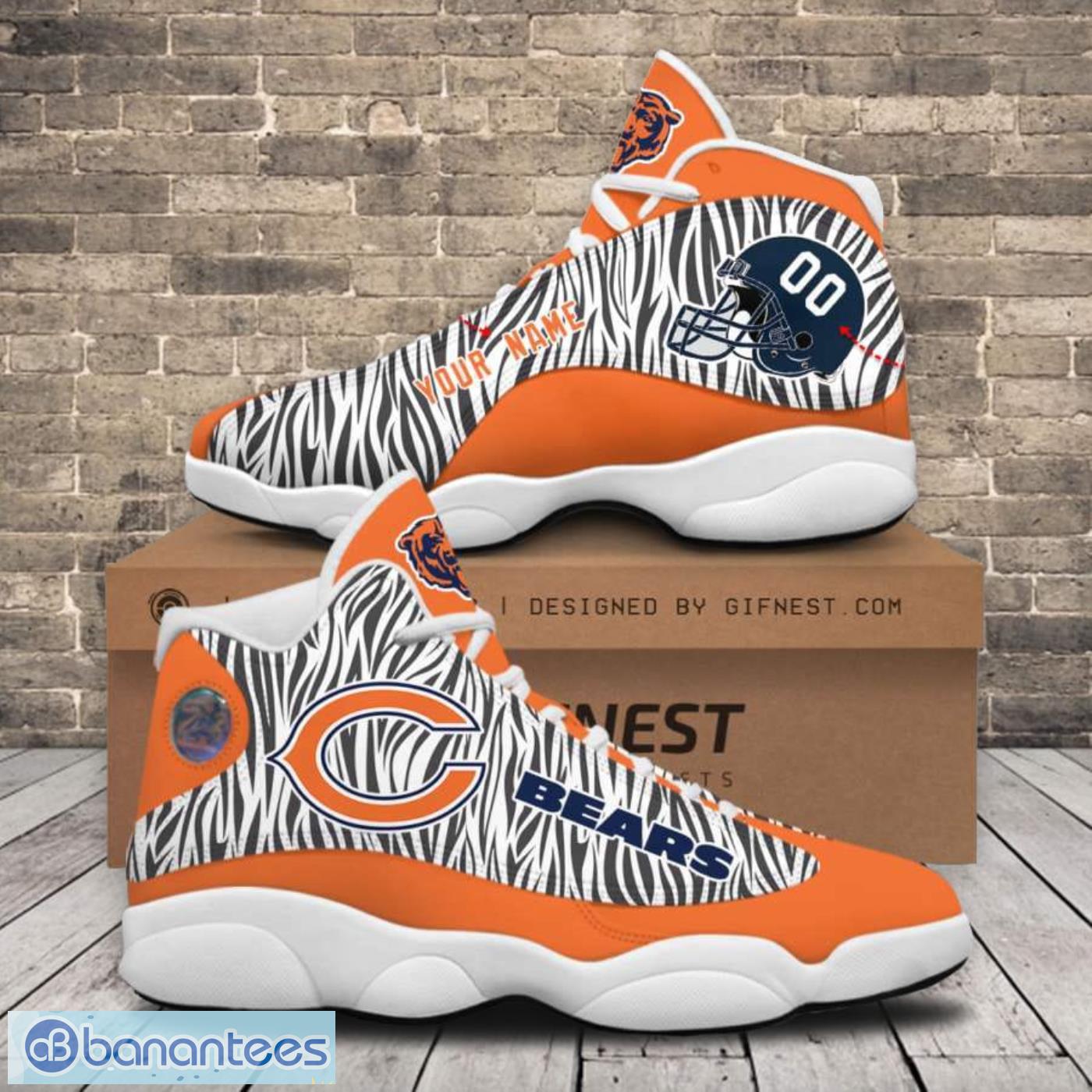 Chicago Bears Air Jordan 13 Custom Name Personalized Shoes Retro - Banantees