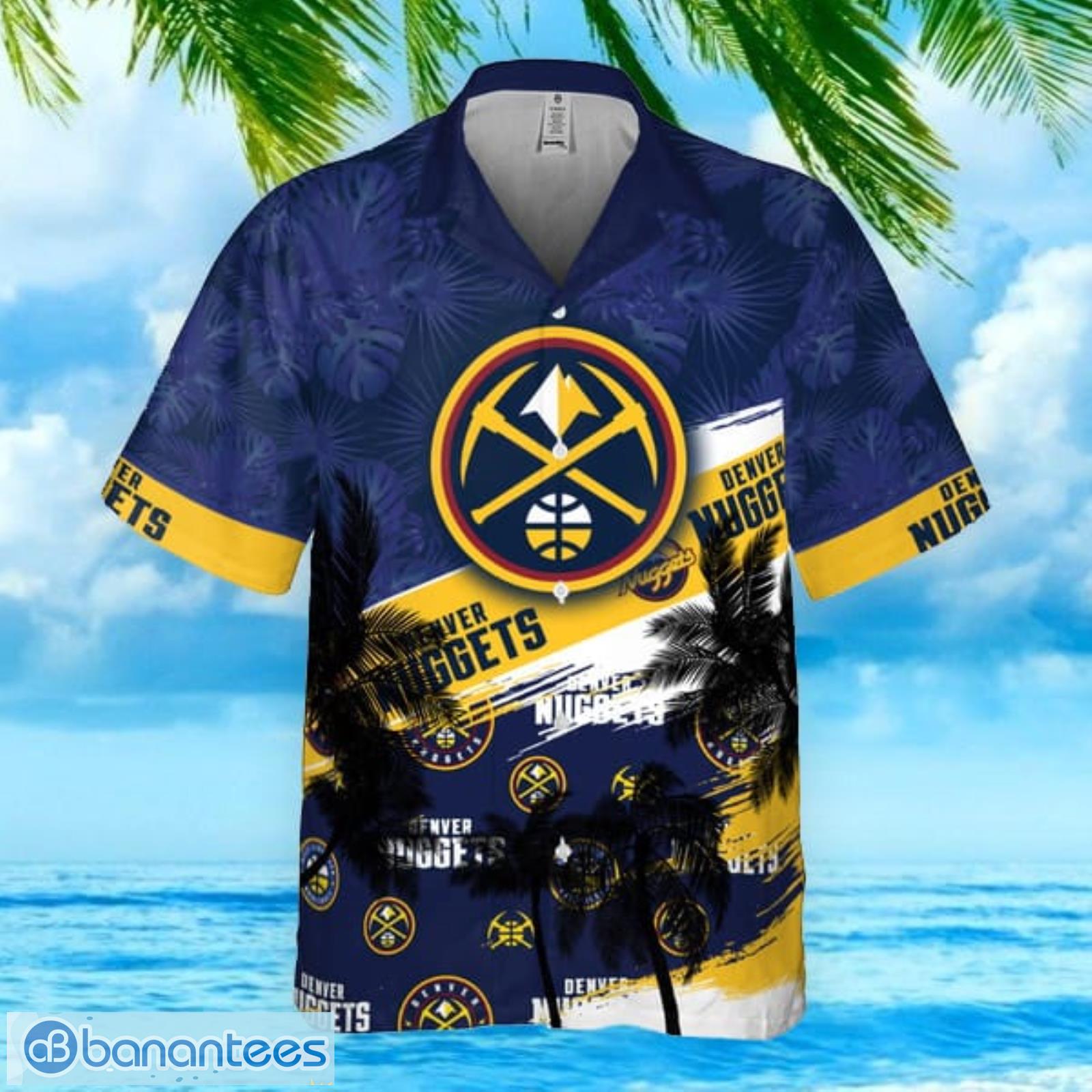 Denver Nuggets Beach Pattern Colorful Print Short Sleeve Hawaiian Shirt  Summer Gift - Banantees