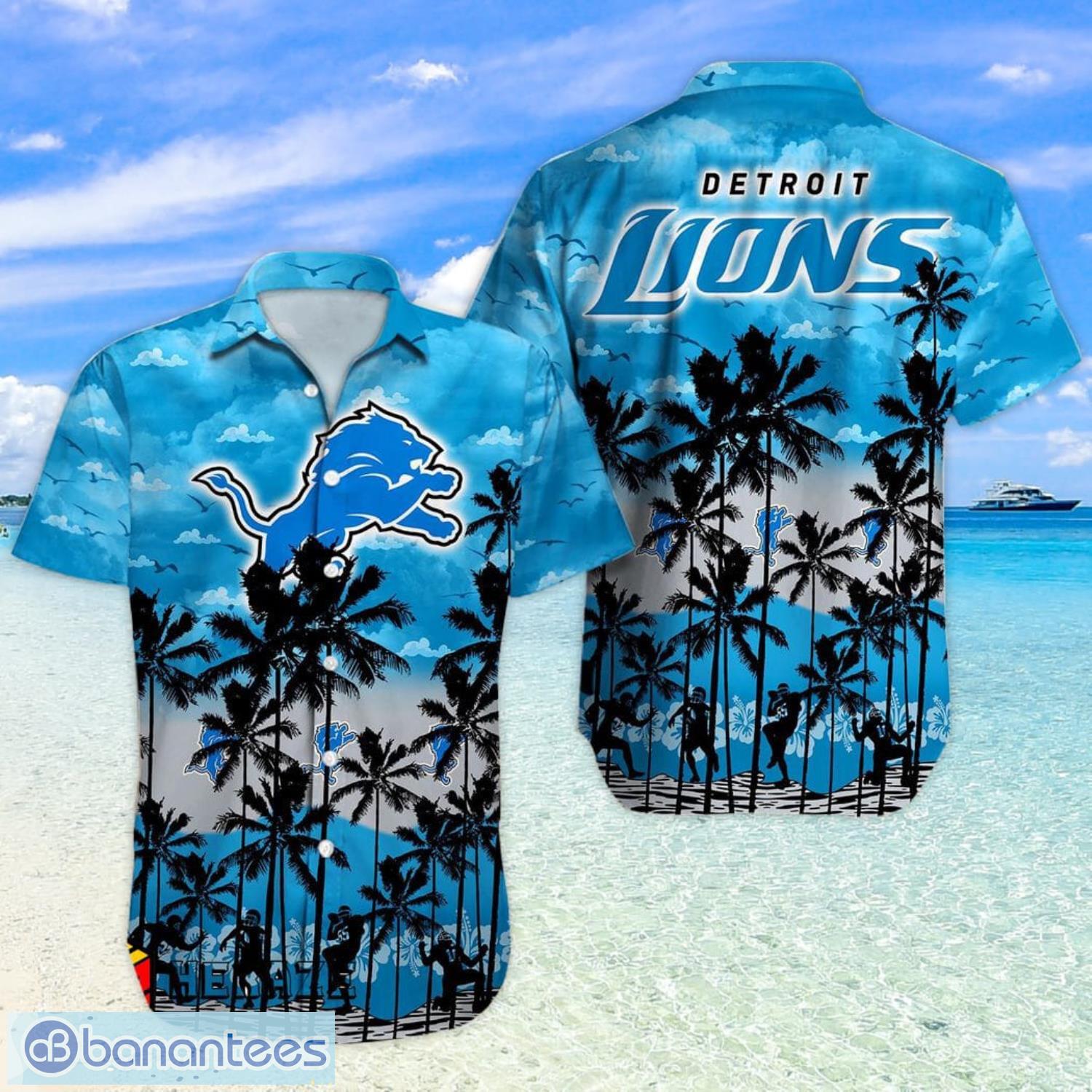 Detroit Lions NFL Flower 3D Hawaiian Shirt And Short For Fans - Banantees