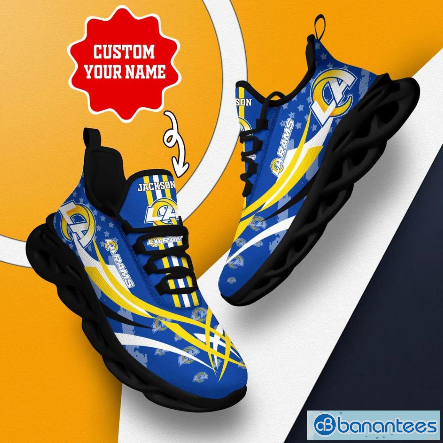 Los Angeles Rams NFL Custom Name Unique Max Soul Shoes Gift For