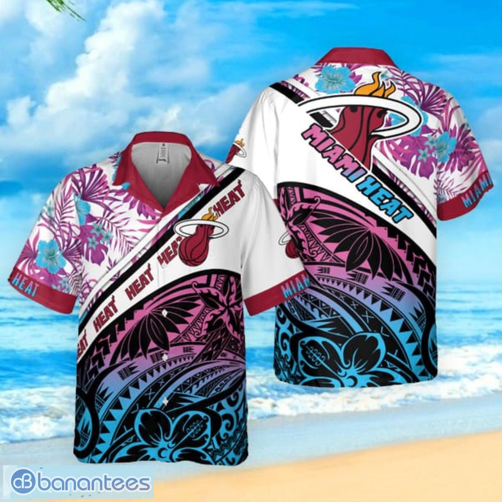 miami heat polynesian pattern national national basketball association 2023 short sleeve hawaiian shirt summer gift 1 image Miami Heat Polynesian Pattern National National Basketball Association 2023 Short Sleeve Hawaiian Shirt Summer Gift Product Photo 2