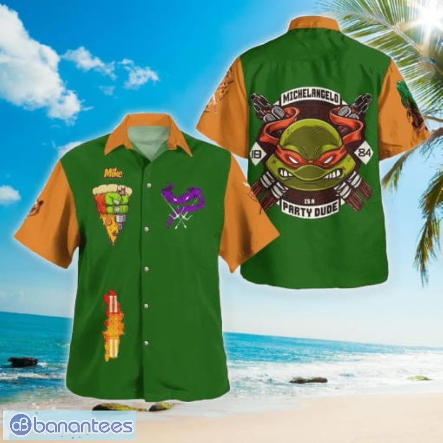 Michelangelo Ninja Turtles Hawaiian Shirt Summer Beach Clothes