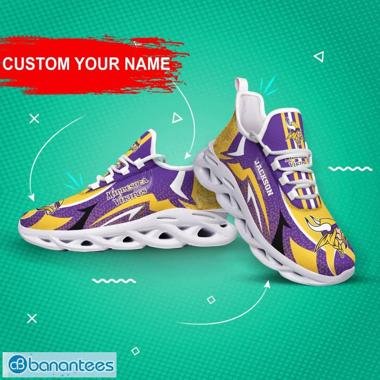 Minnesota Vikings Yellow And Purple Max Soul Sneakers Running Shoes