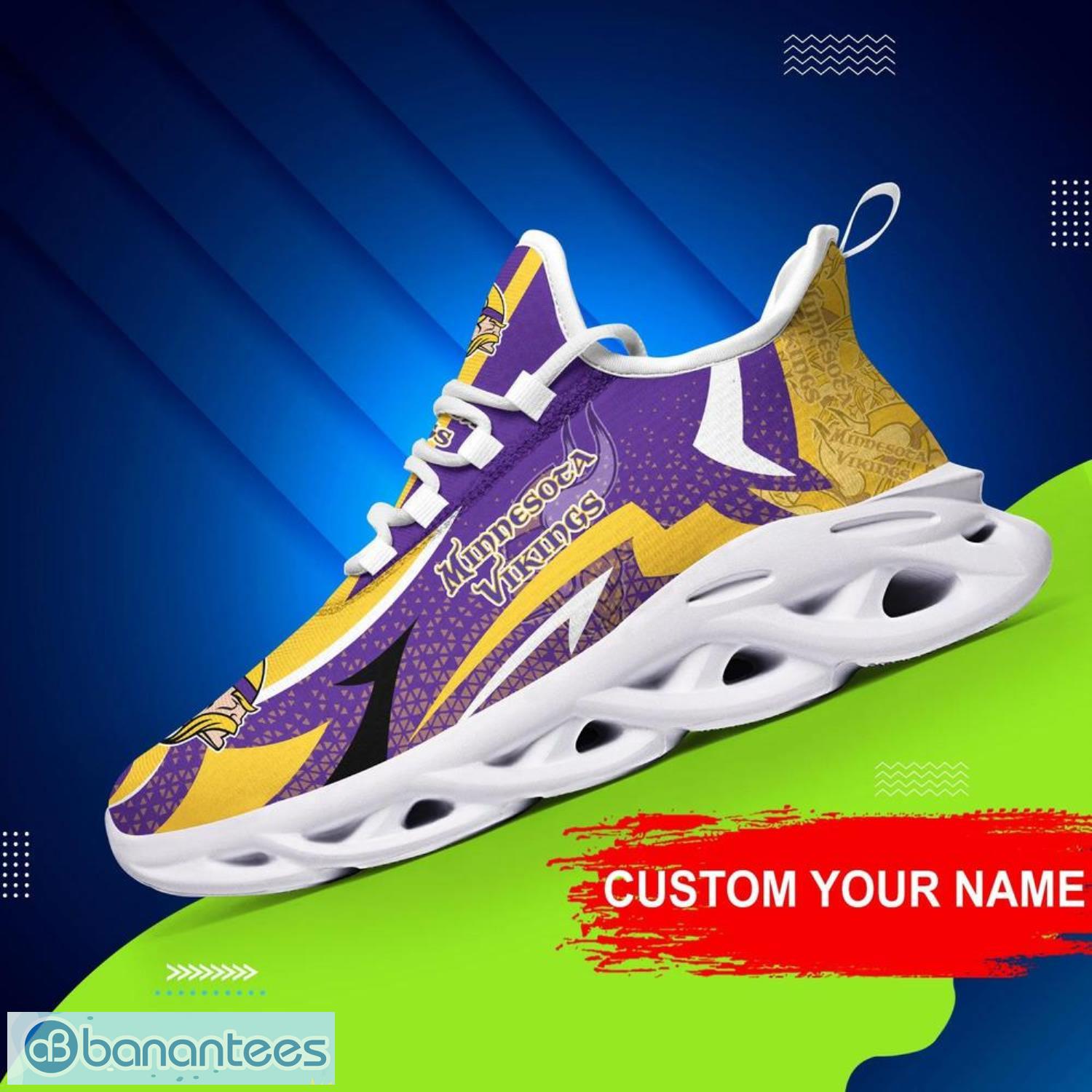 Minnesota Vikings Personalized Name NFL Ultra Sneakers Max Soul