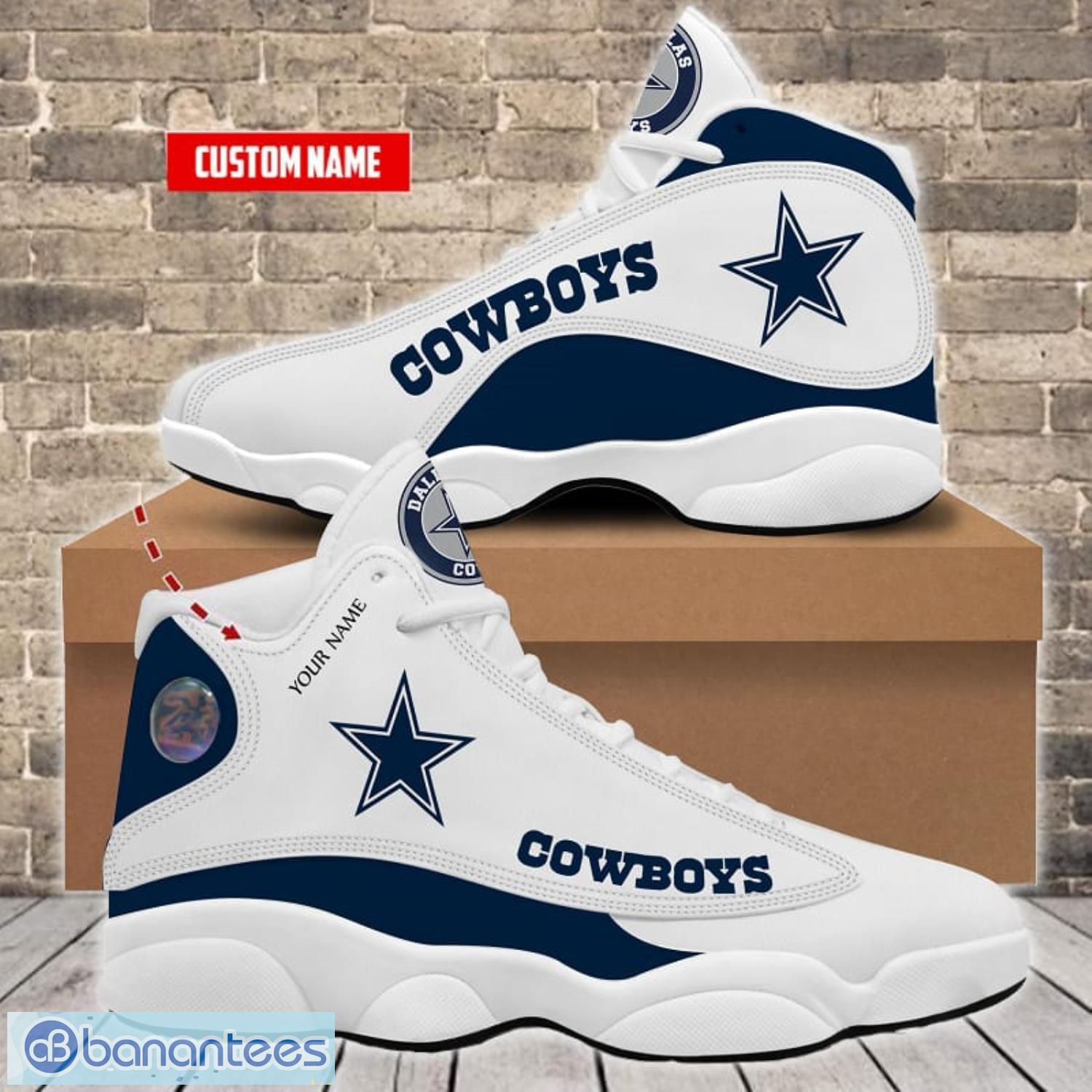 Personalized Dallas Cowboys Air Jordan 13 Custom Name Shoe, Dallas