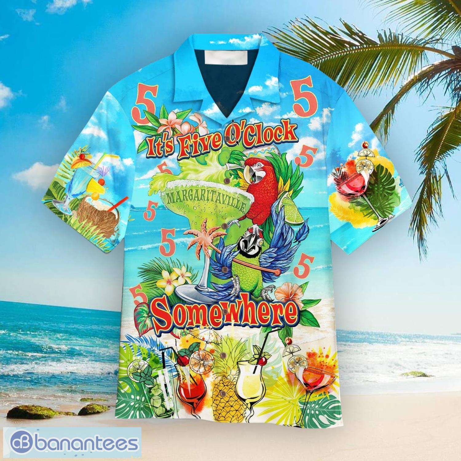 Parrot Its  Oclock Someere Aloha Hawaiian Shirt Summer Gift Beach Shirt - Parrot Its 5 Oclock Somewhere Aloha Hawaiian Shirts For Men & For Women  WT1922