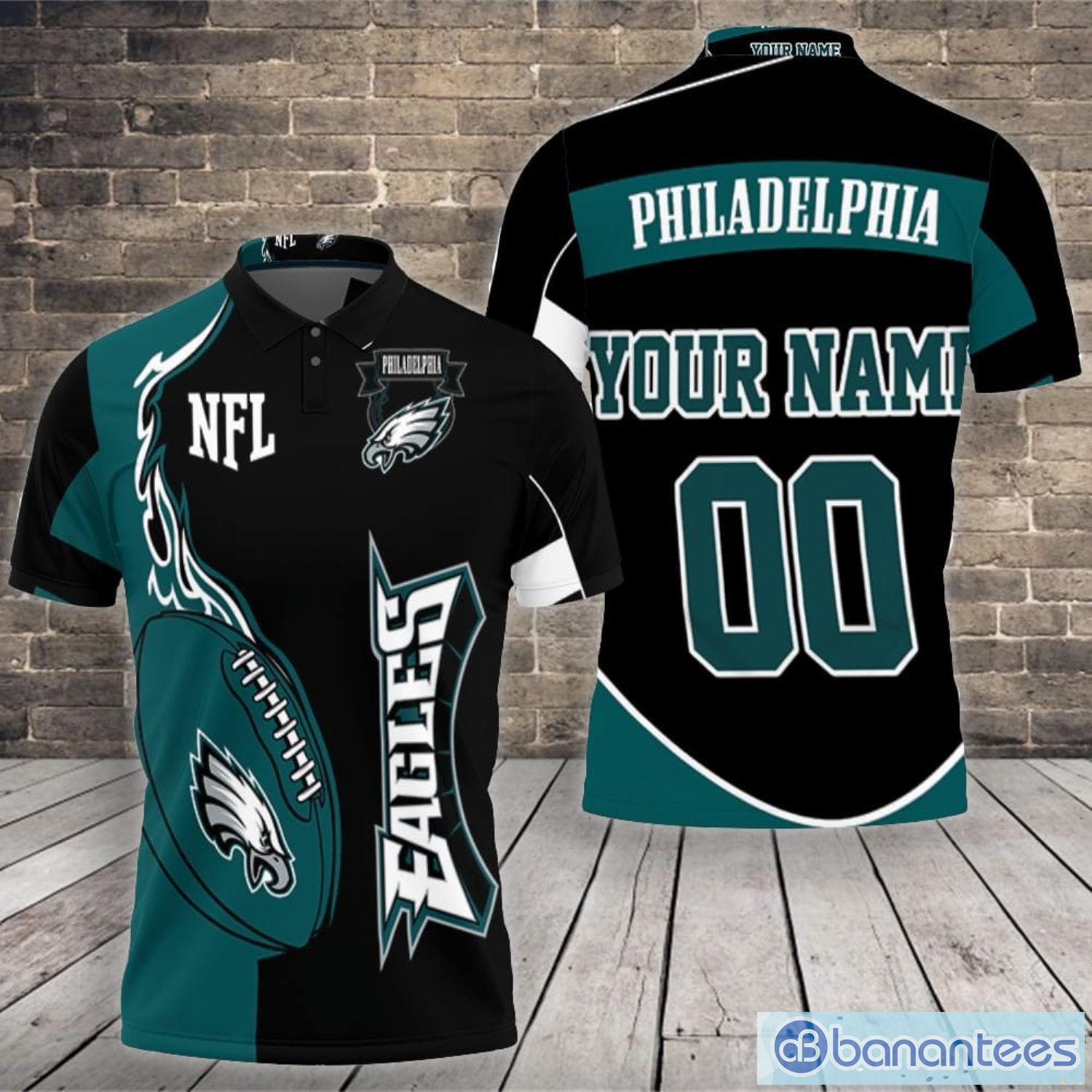 Custom Philadelphia Eagles Men's Green Any Name & Number Logo T