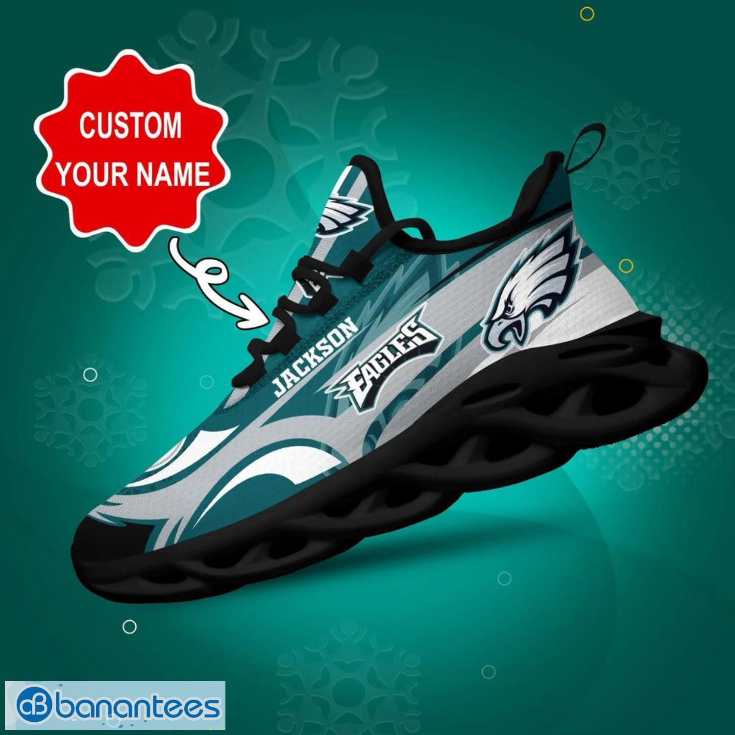 Philadelphia Eagles Personalized Name NFL Max Soul Shoes Men And