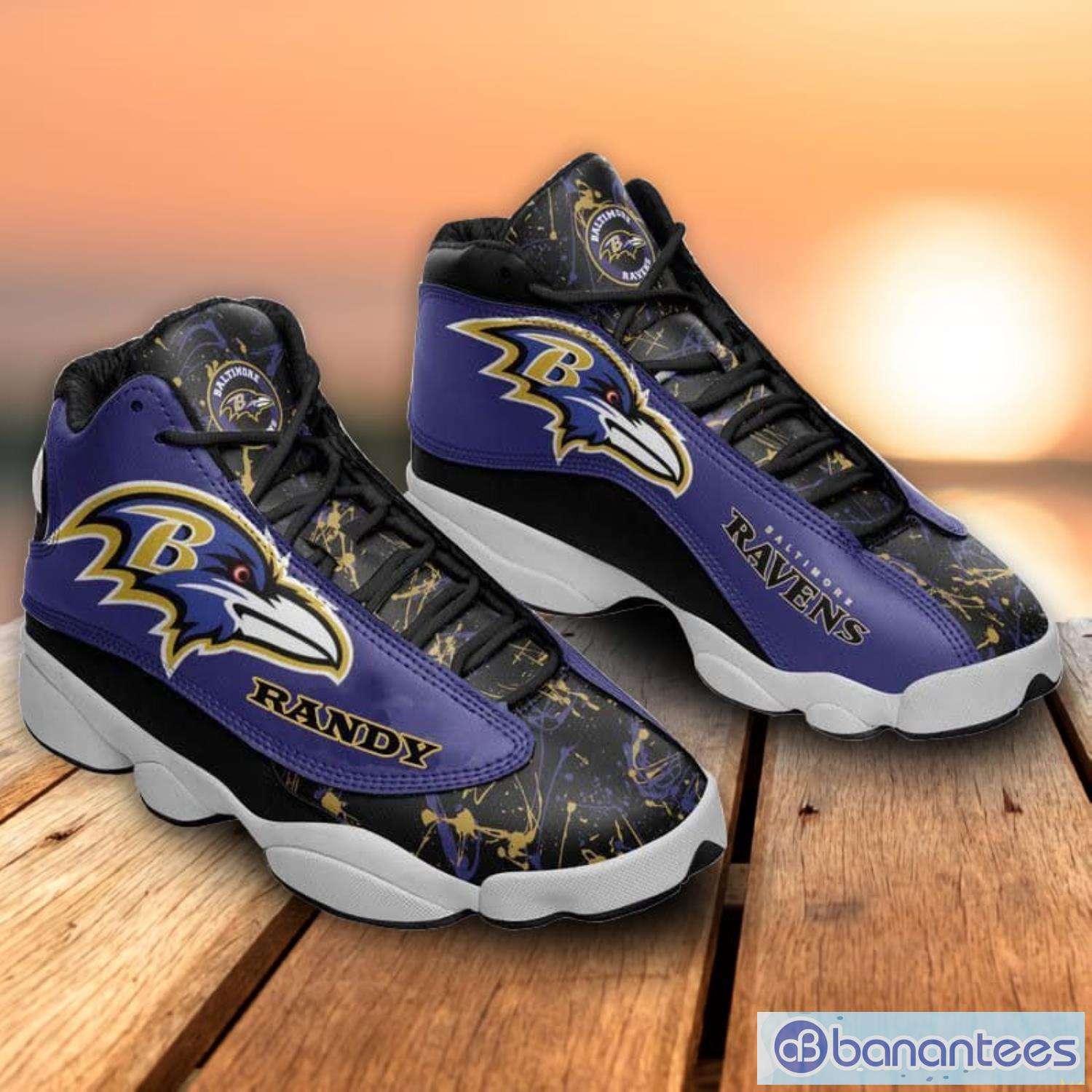 Ravens Shoe 1 Big Randy Custom Air Jordan 13 Sneakers Shoes For Fans -  Banantees