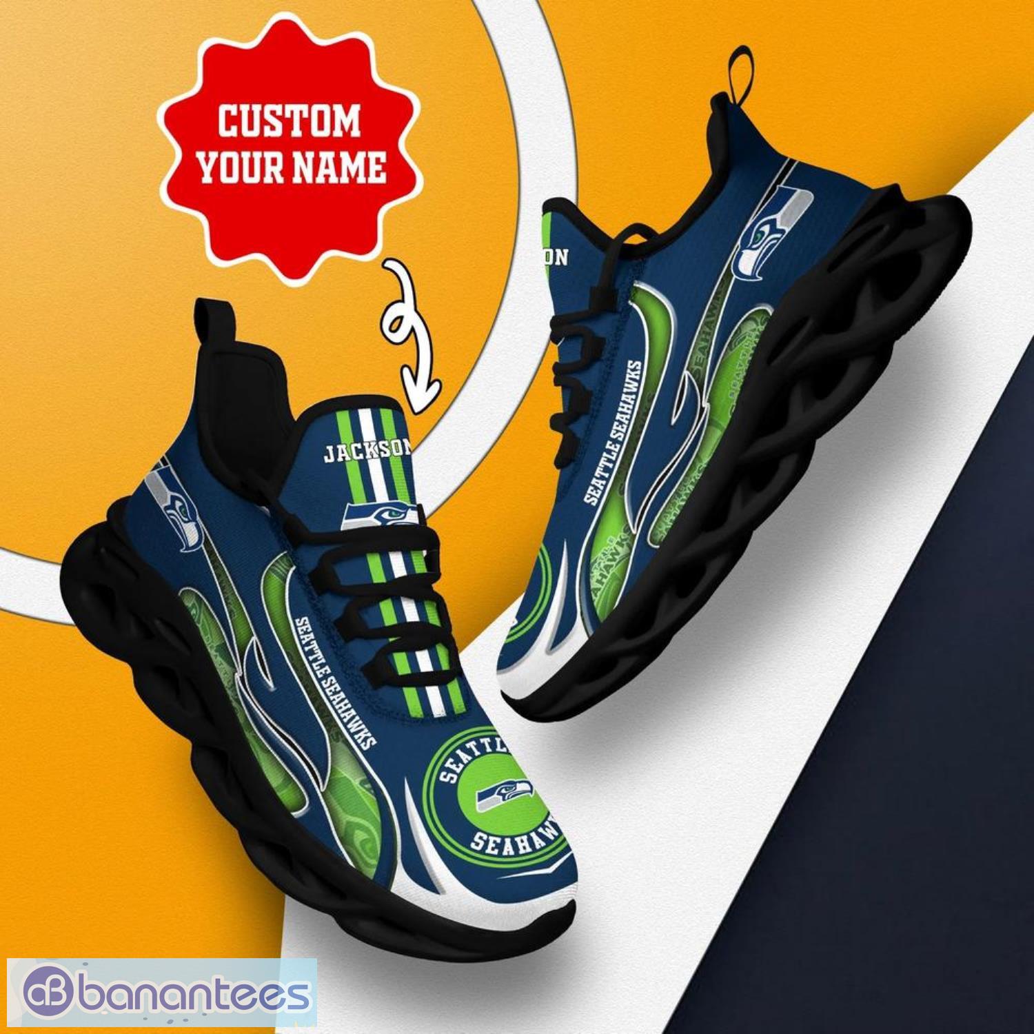 Seattle Seahawks Sport Sneakers NFL Max Soul Shoes - Banantees