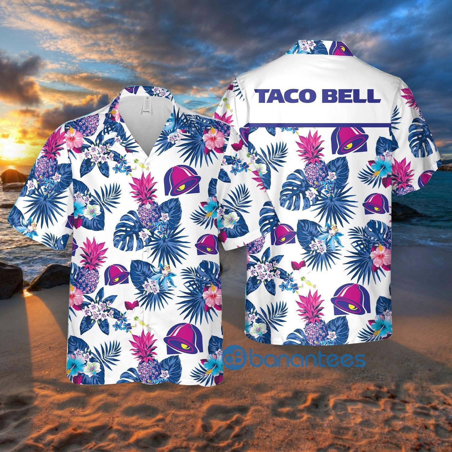 Taco Bell Purple Pineapple Hawaii Beach Lover White Hawaiian Shirt Summer Gift For Men And Women Product Photo 1