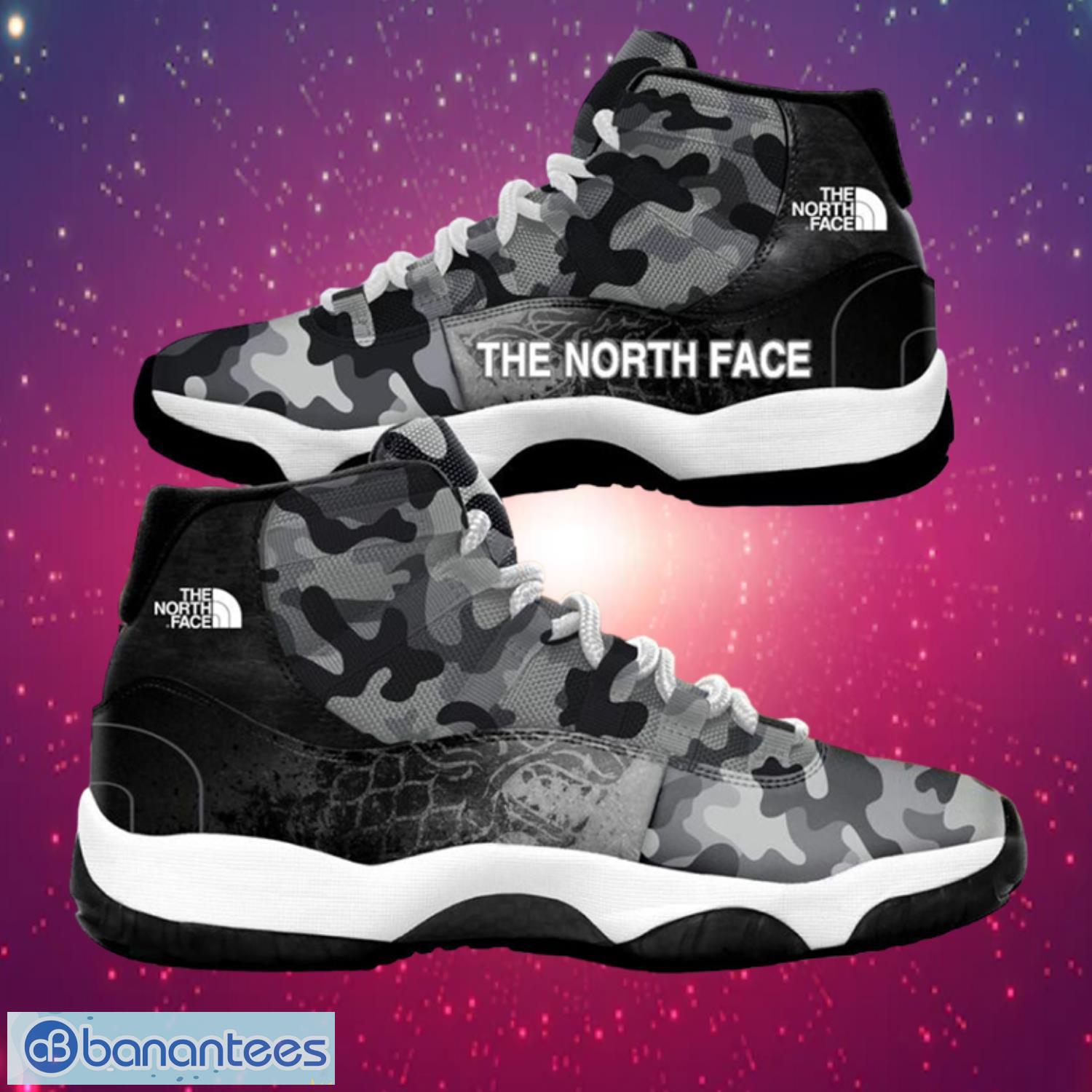 The North Face Camo Black Air Jordan 11 Shoes Product Photo 1