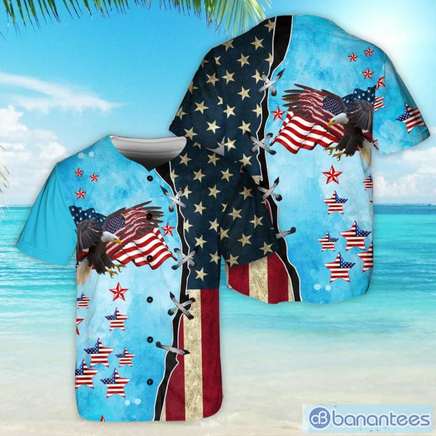 4th Of July Eagles Funny Hawaiian Shirt - Banantees