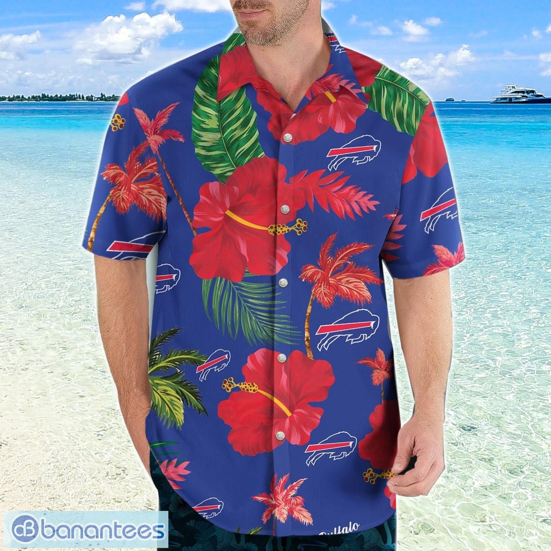 Buffalo Bills NFL Logo And Hibiscus Pattern Hawaiian Shirt