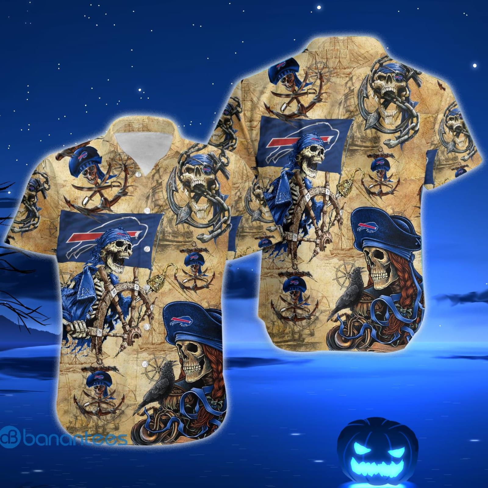 Buffalo Bills Pirates Fans Pirates Skull Hawaiian Shirt