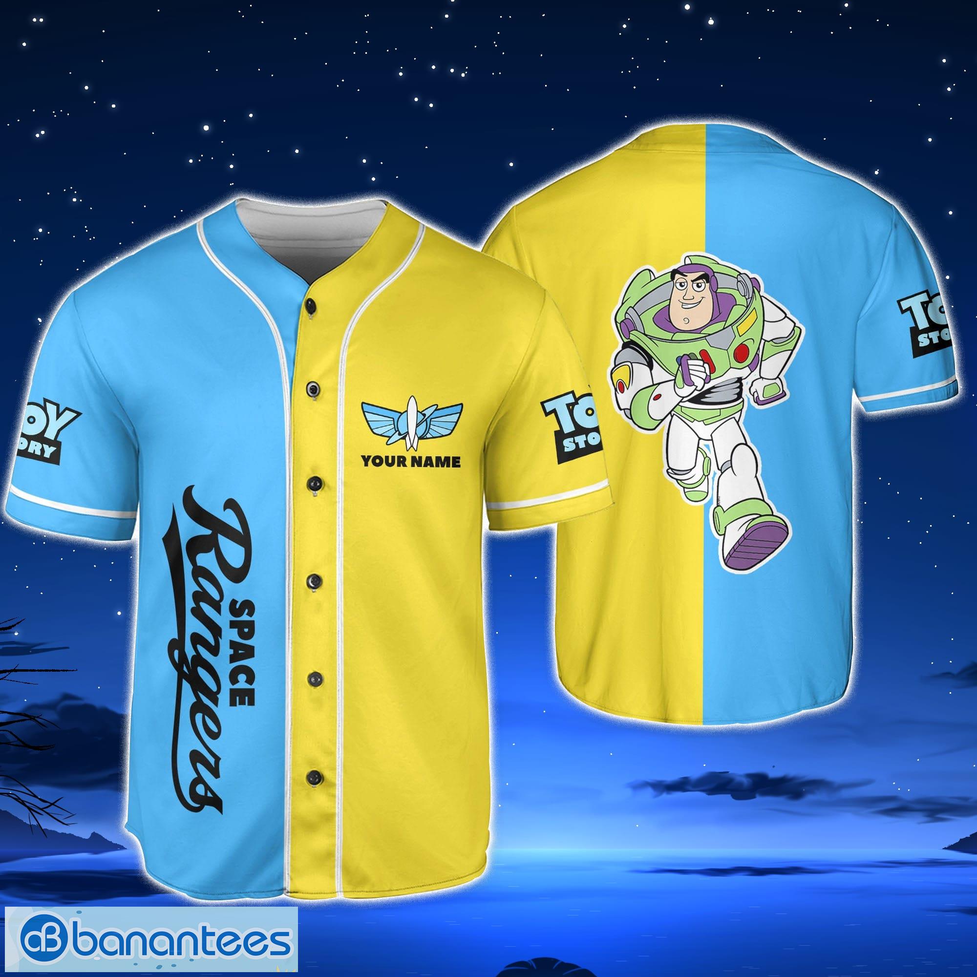 Buzz Lightyear Space Buzz blue green Custom Name Baseball Jersey