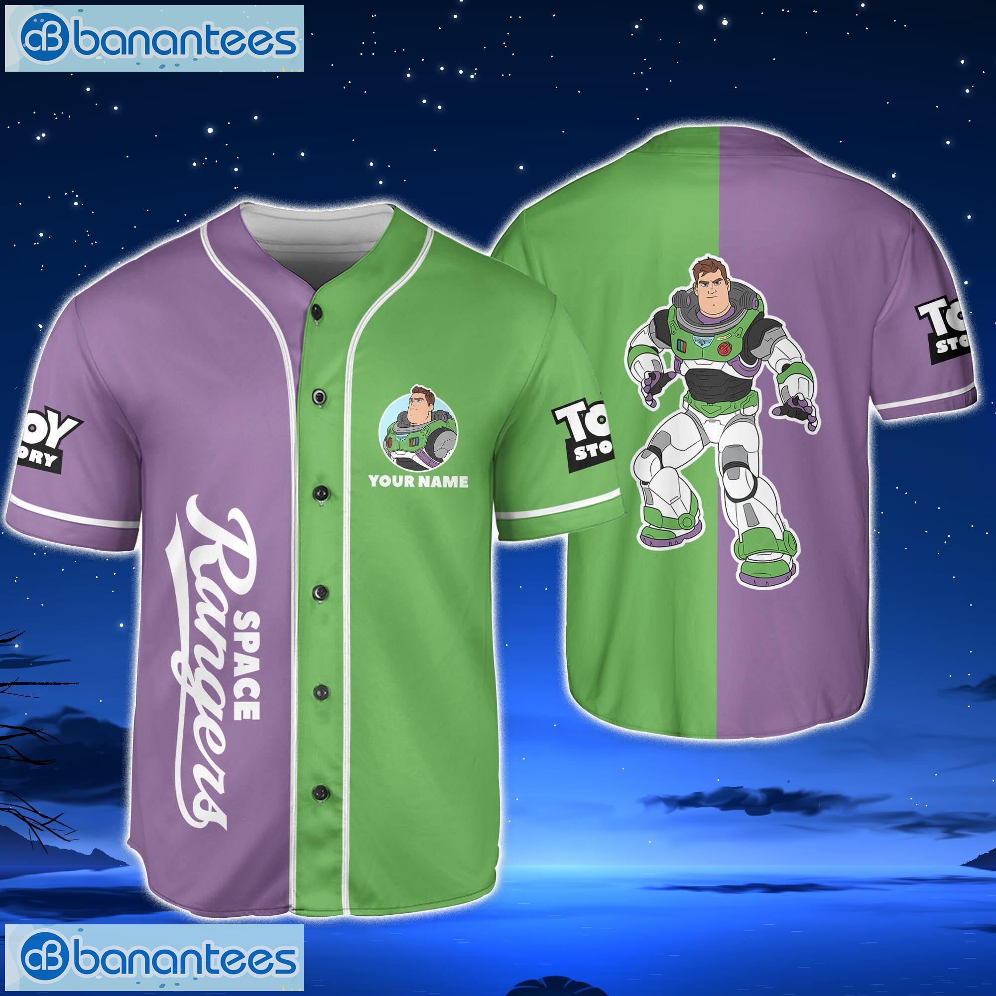 Buzz Lightyear Space Buzz blue green Custom Name Baseball Jersey