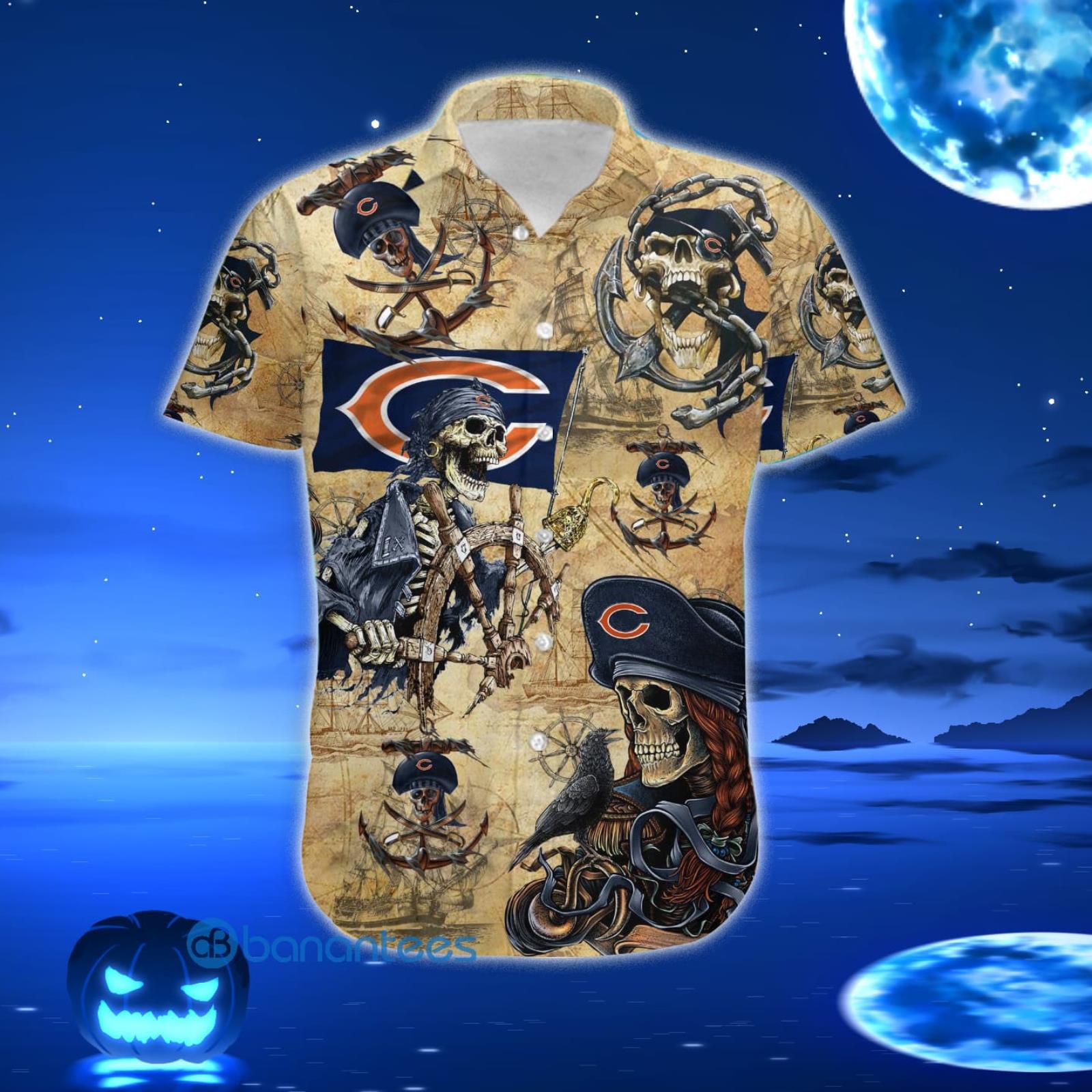 Chicago Bears Pirates Fans Pirates Skull Hawaiian Shirt Summer Gift For Men  And Women - Banantees