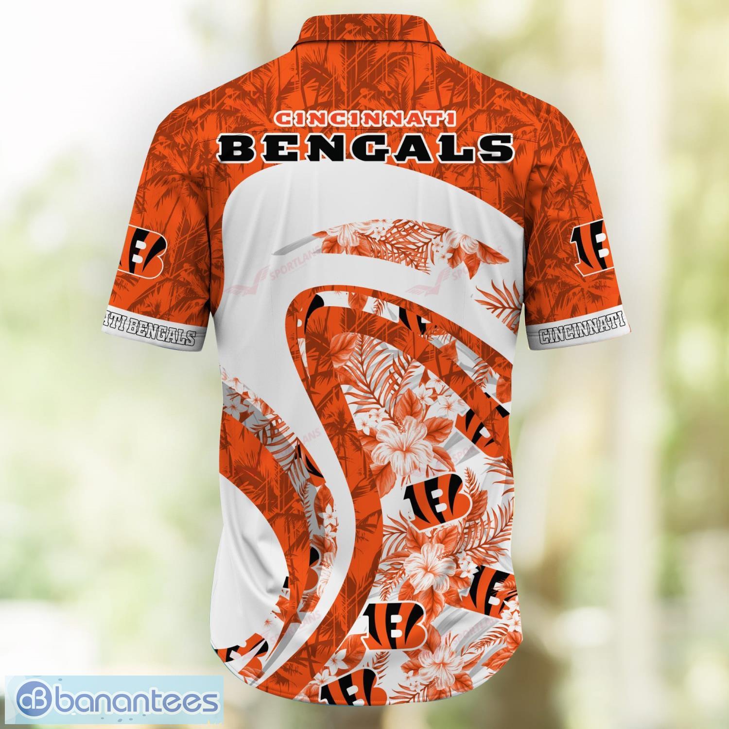 Cincinnati Bengals Logo White Hawaiian Shirt Full Over Print - Banantees