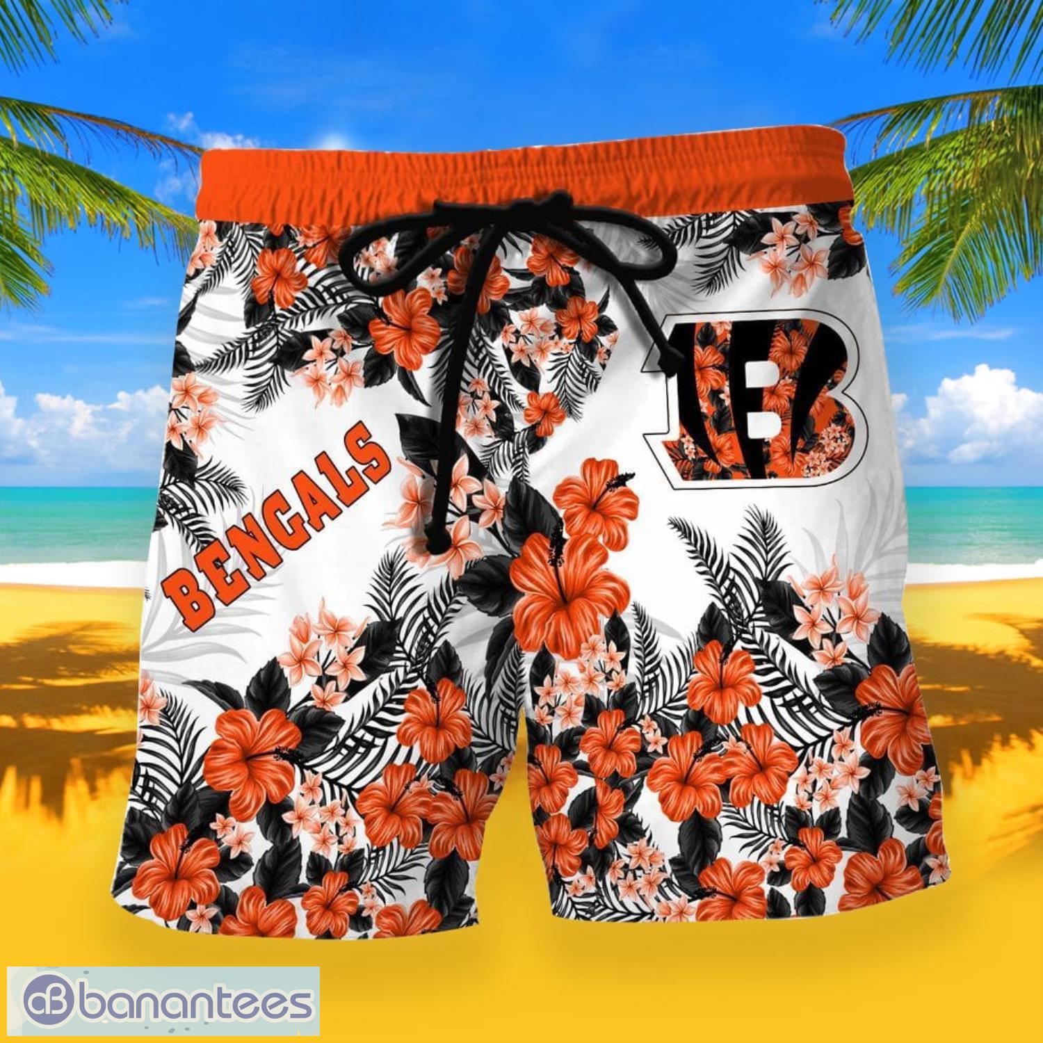 Cincinnati Bengals Logo White Hawaiian Shirt Full Over Print - Banantees