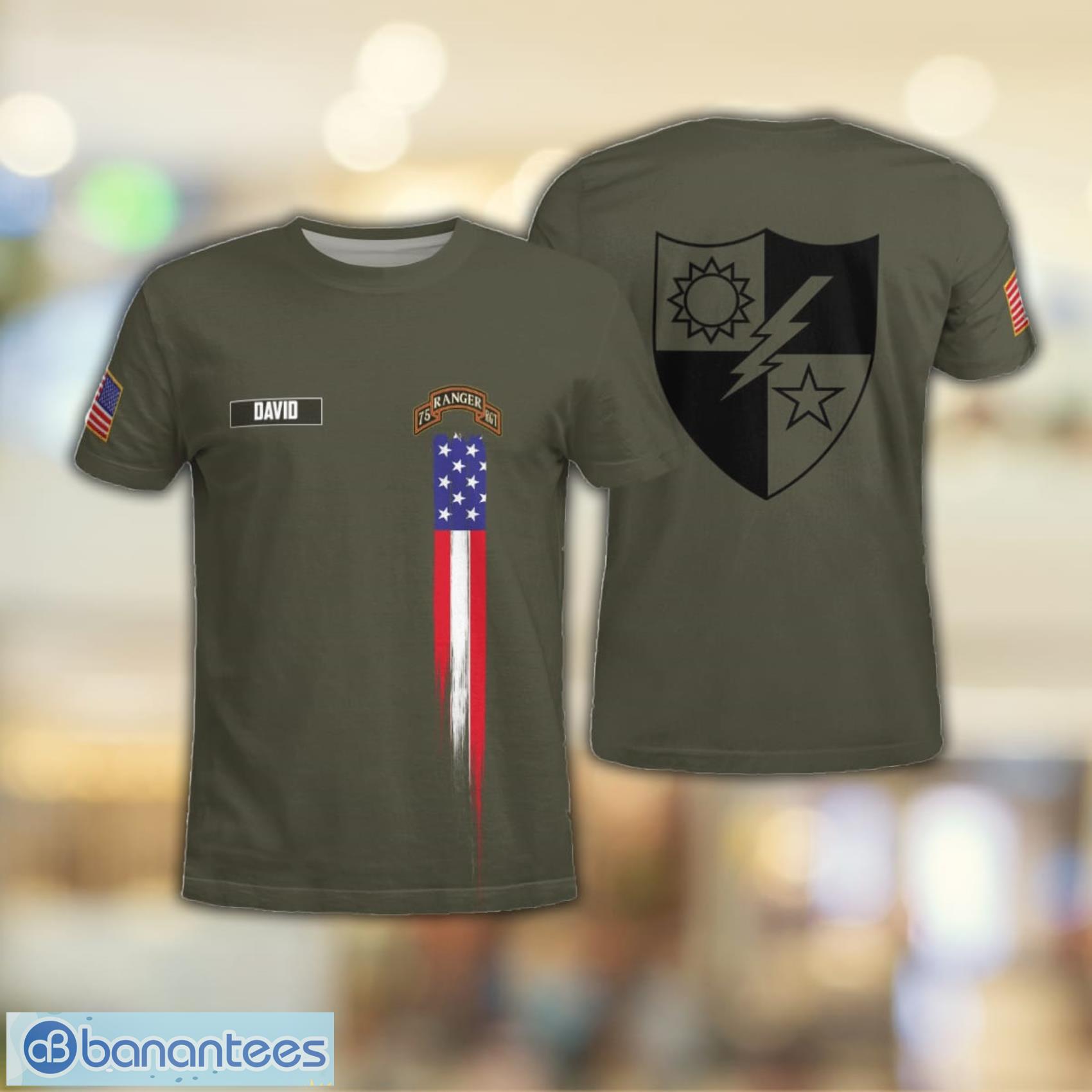 Custom Name Military Rangers All Over Print 3D T-Shirt - Banantees