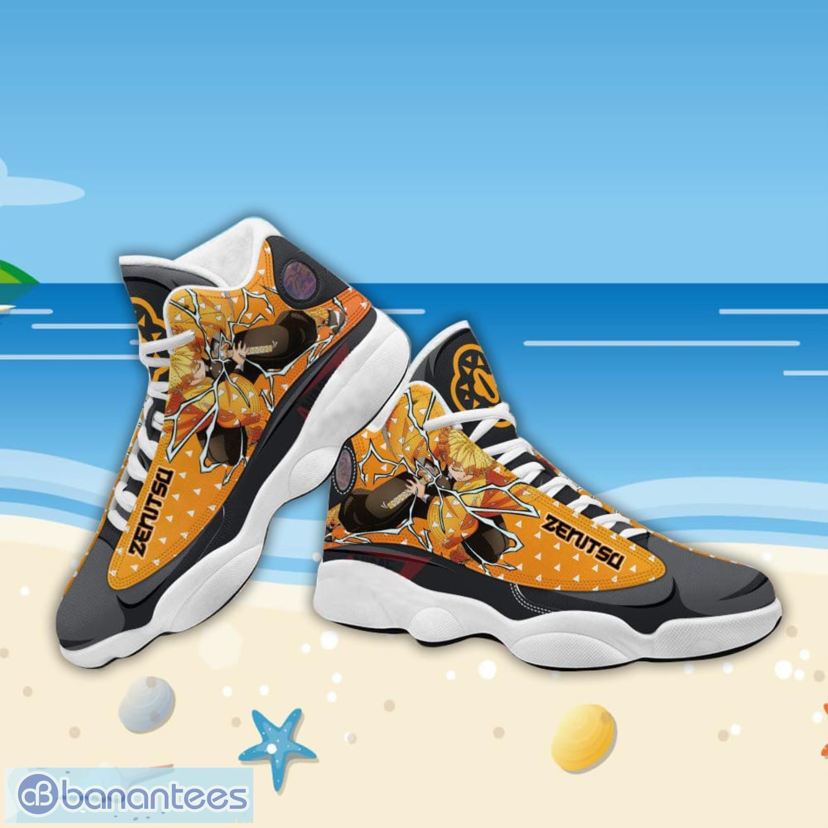 Zenitsu Sneakers Cool Funny Face Custom Anime Demon Slayer Air Jordan 13  Shoes - It's RobinLoriNOW!