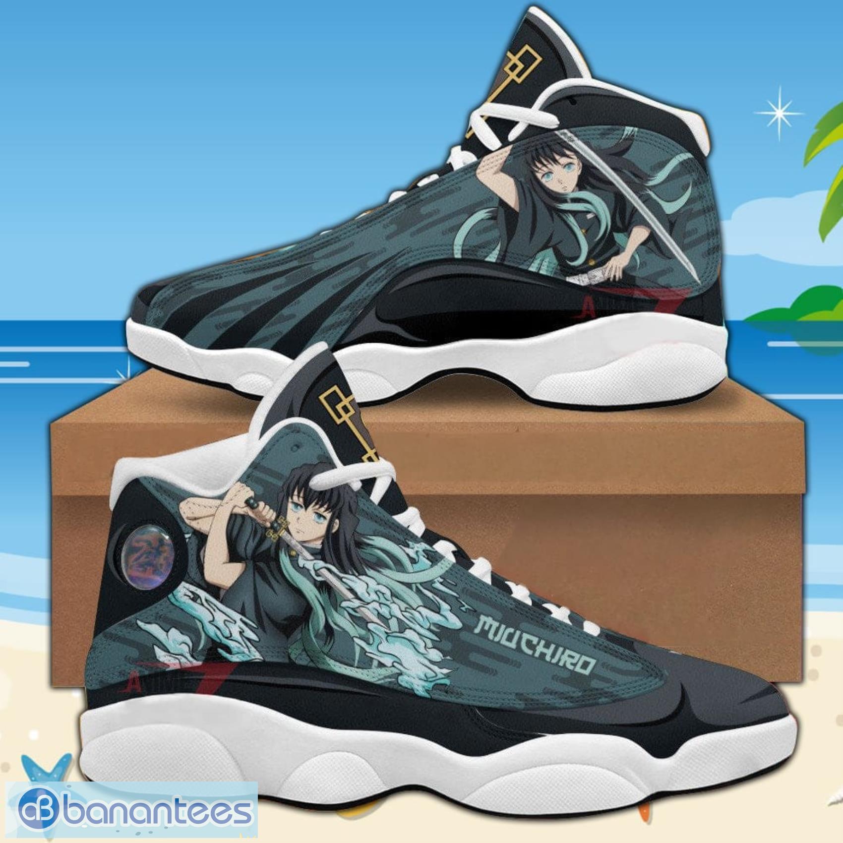 Demon Slayers Jd13 Sneakers Muichiro Tokito AJ13 Anime Air Jordan 13 ...