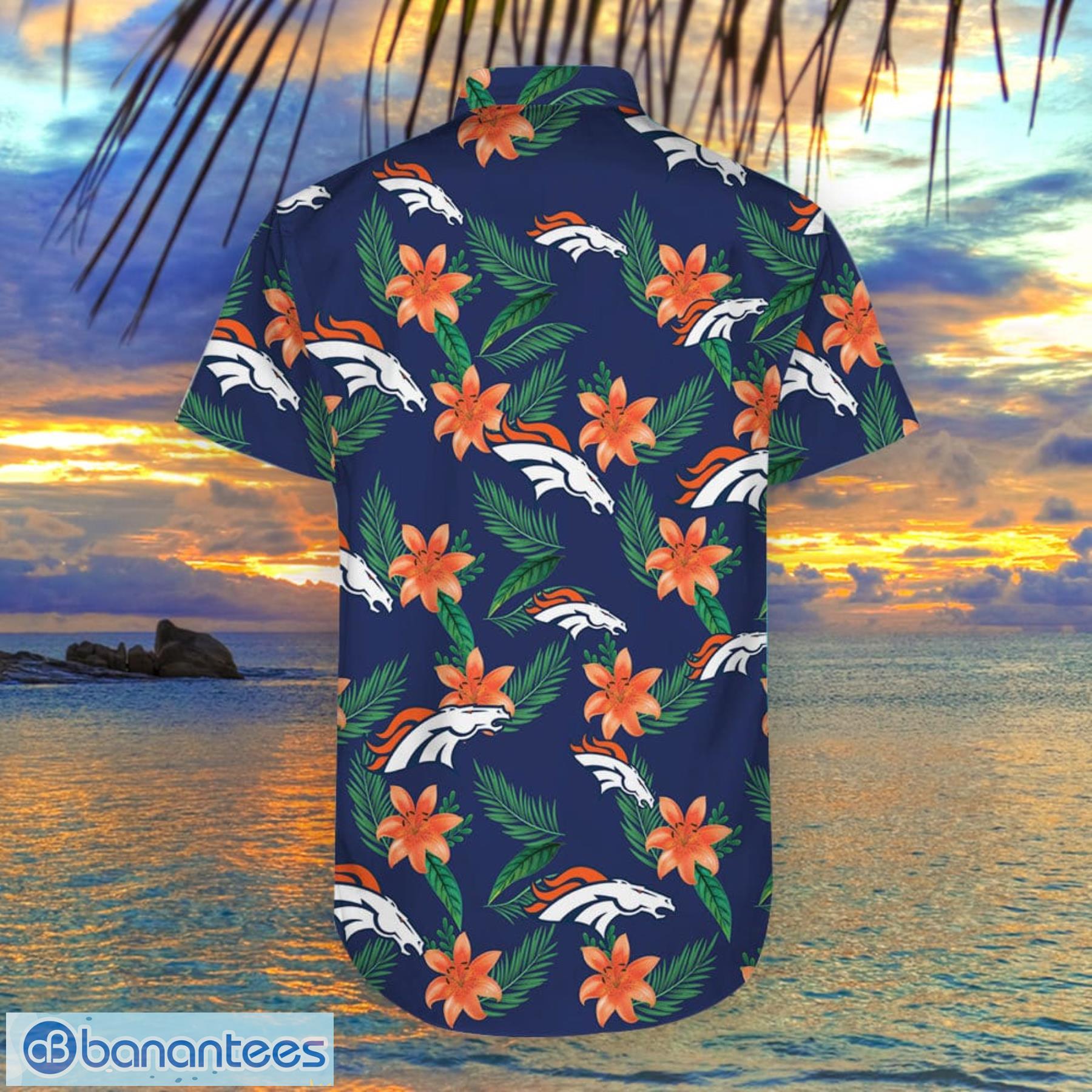 Denver Broncos Tropical Sunset Button Up Shirt