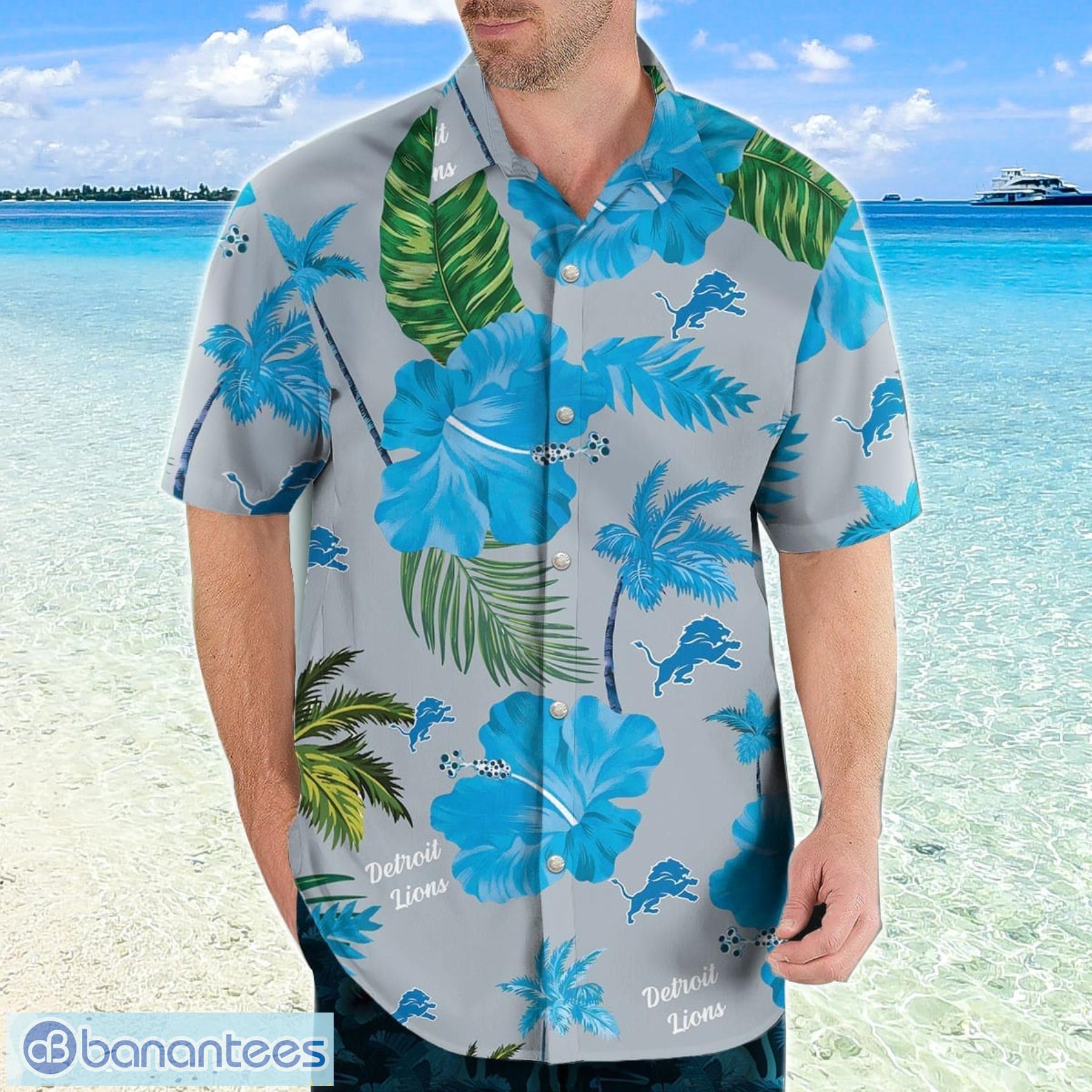 Men's Detroit Lions Hawaiian Shirt Tropical - Banantees