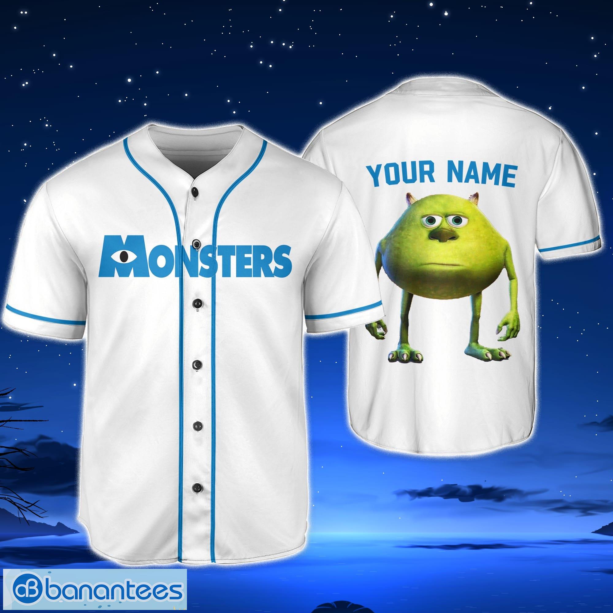 Disney Monsters Inc Mike Wazowski Baseball White Horizontal Custom Name Baseball  Jersey Shirt Gift For Fans - Banantees