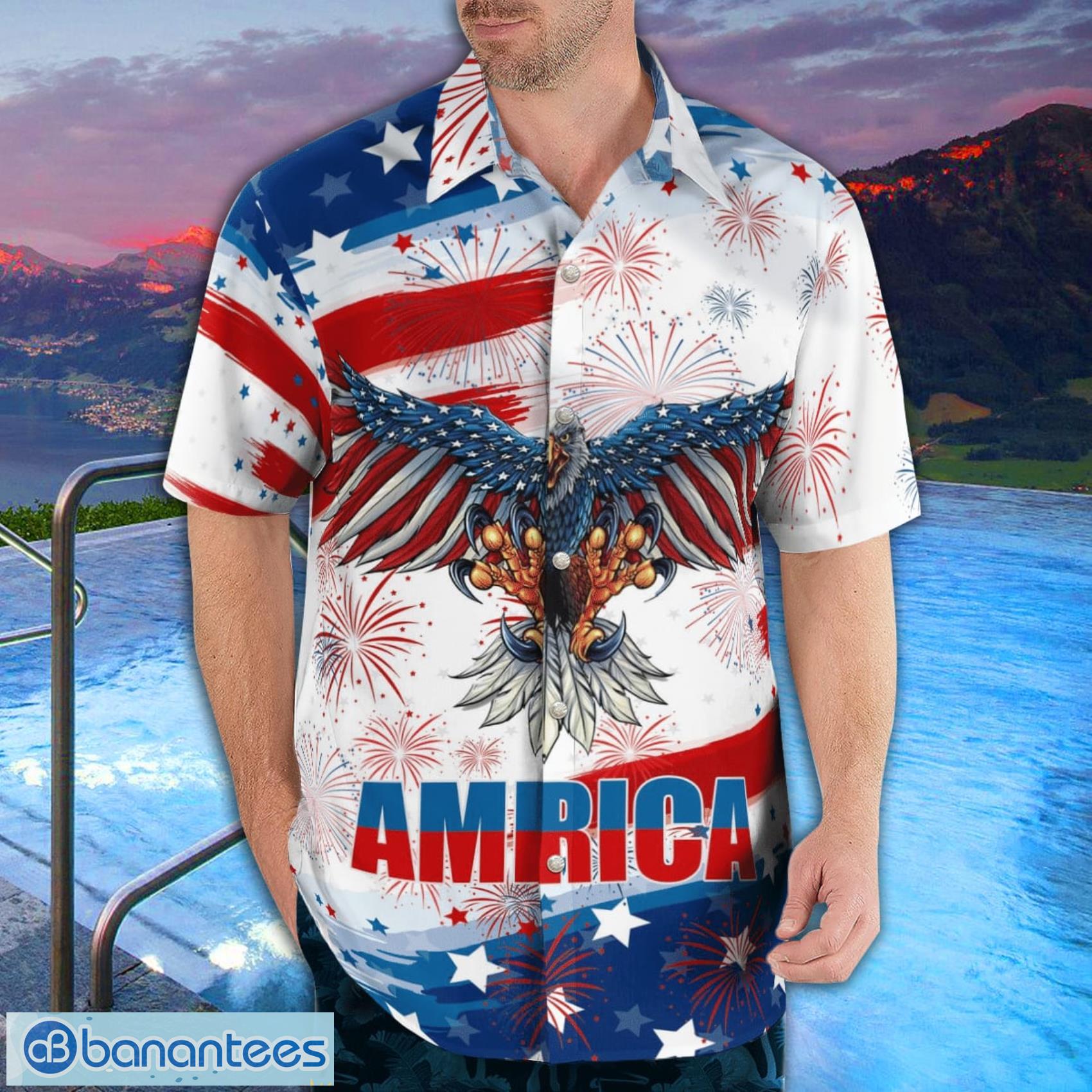 4th Of July Eagles Funny Hawaiian Shirt - Banantees