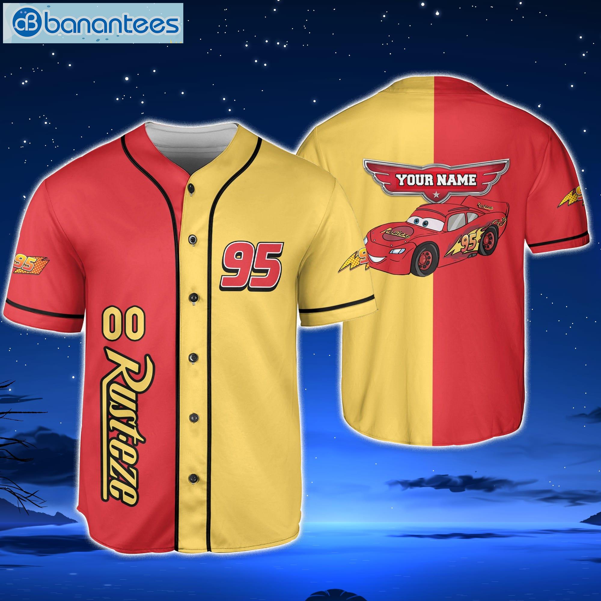 Lightning Mcqueen Racing Champion Speed Red Yellow Bl Custom Name And  Number Baseball Jersey Shirt Gifts For Fans Disney And Sport Lovers -  Banantees