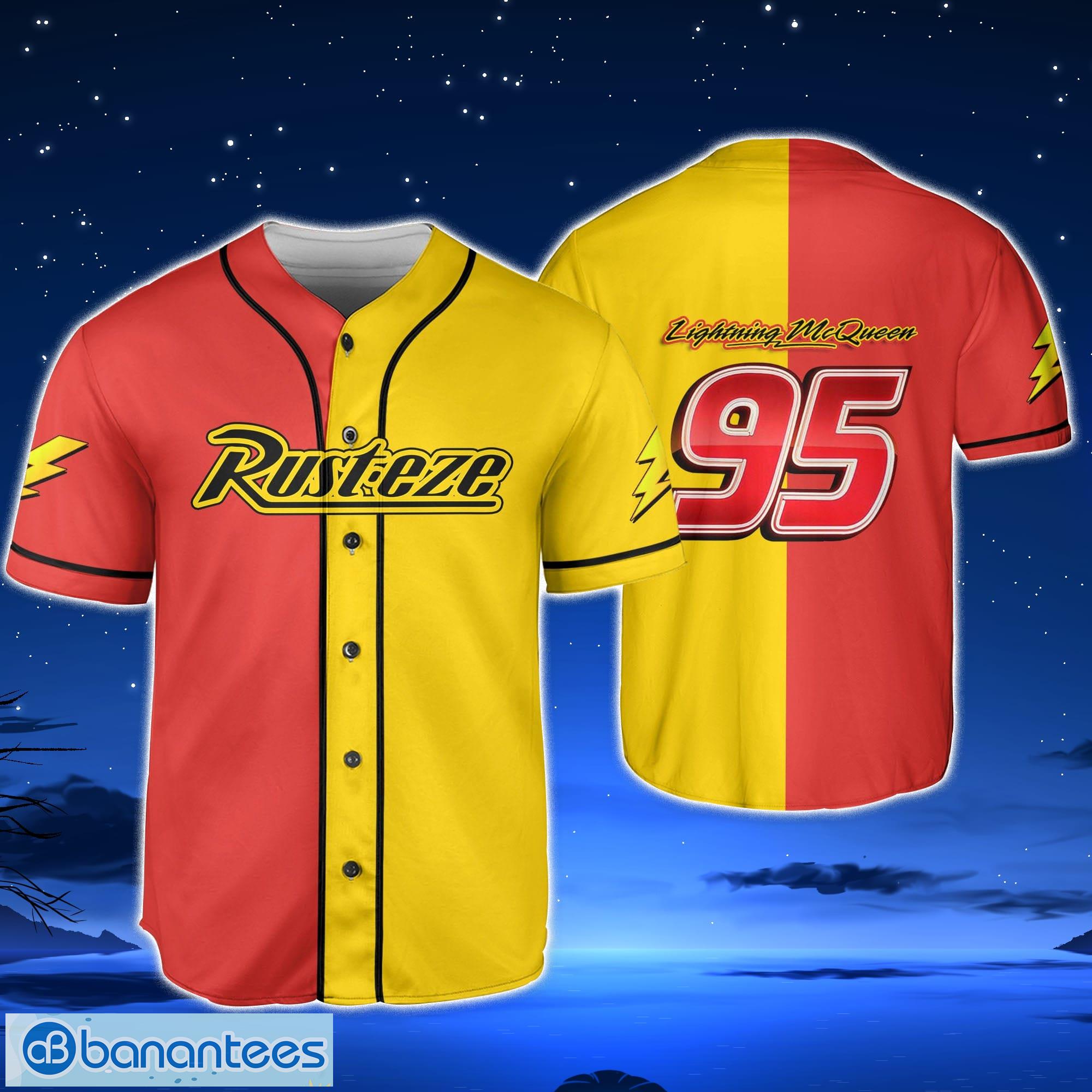 Mcqueen Red Yellow Custom Name Baseball Jersey Shirt Cute Gifts
