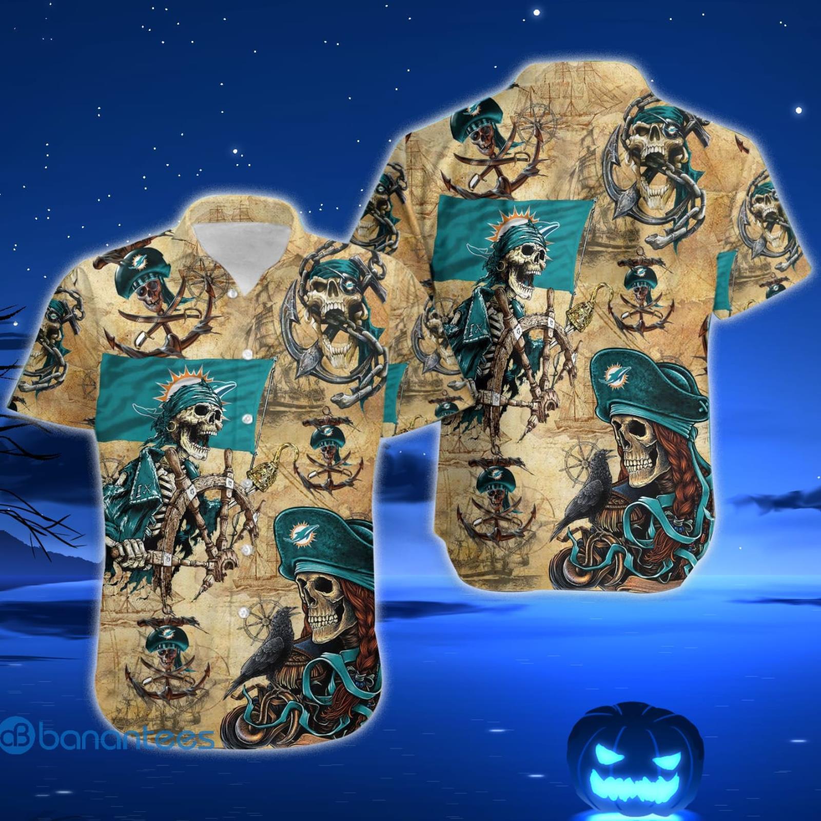 Miami Dolphins Pirates Fans Pirates Skull Hawaiian Shirt - Shibtee Clothing