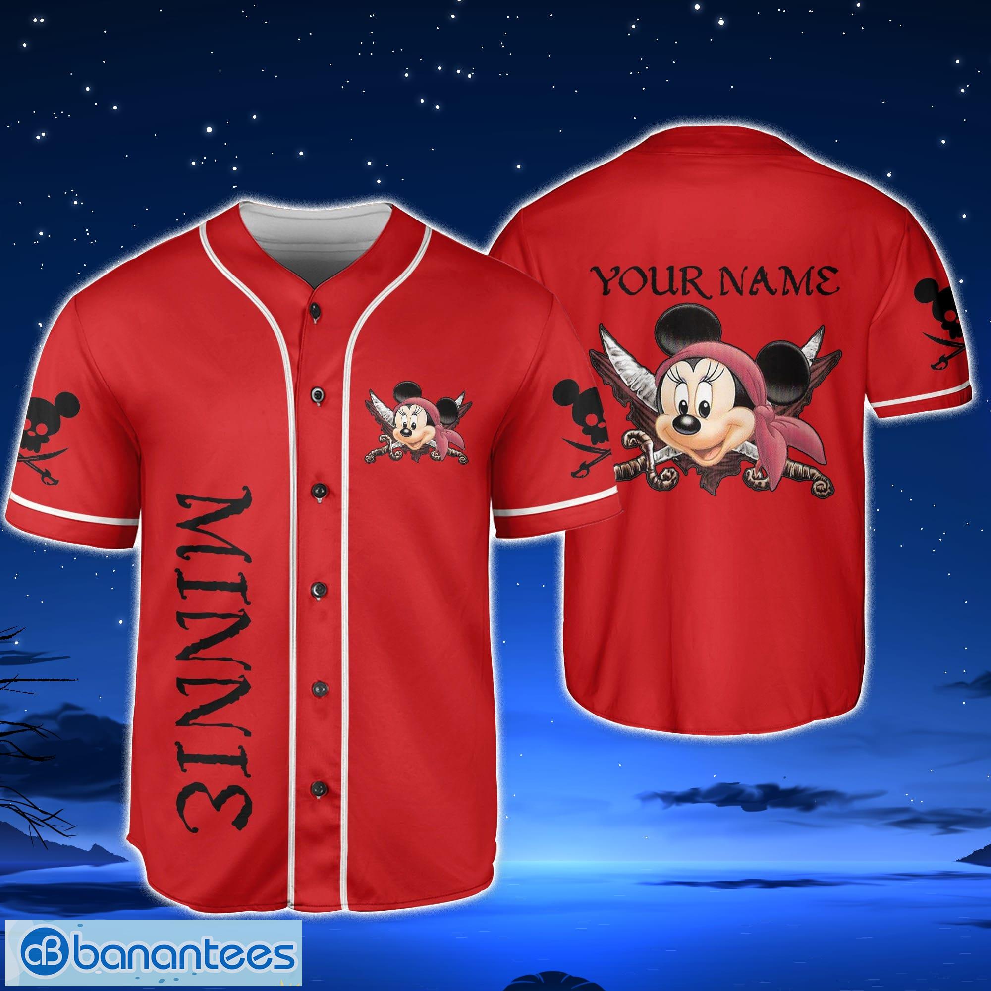 Minnie Mouse Pirates Of The Caribbean Custom Name Baseball Jersey Shirt  Gifts For Fans Disney - Banantees